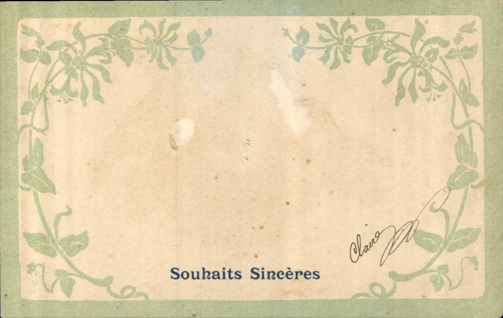 CPA Souhaits Sinceres 