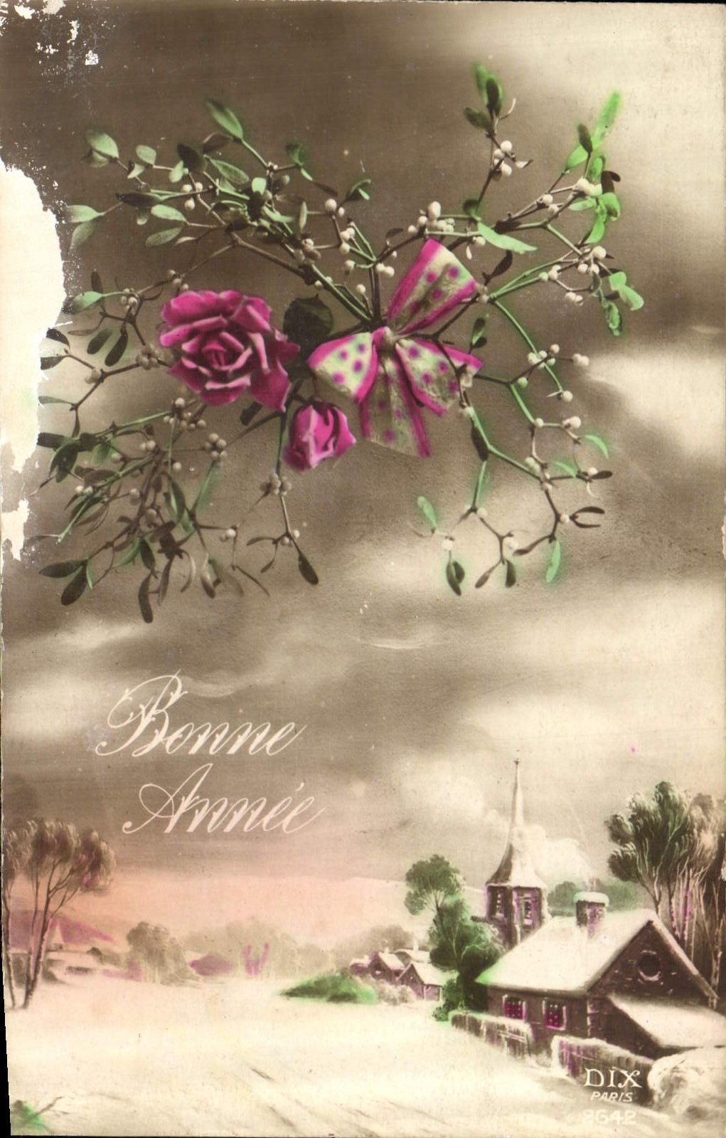 CPA Bonne Annee Fleurs