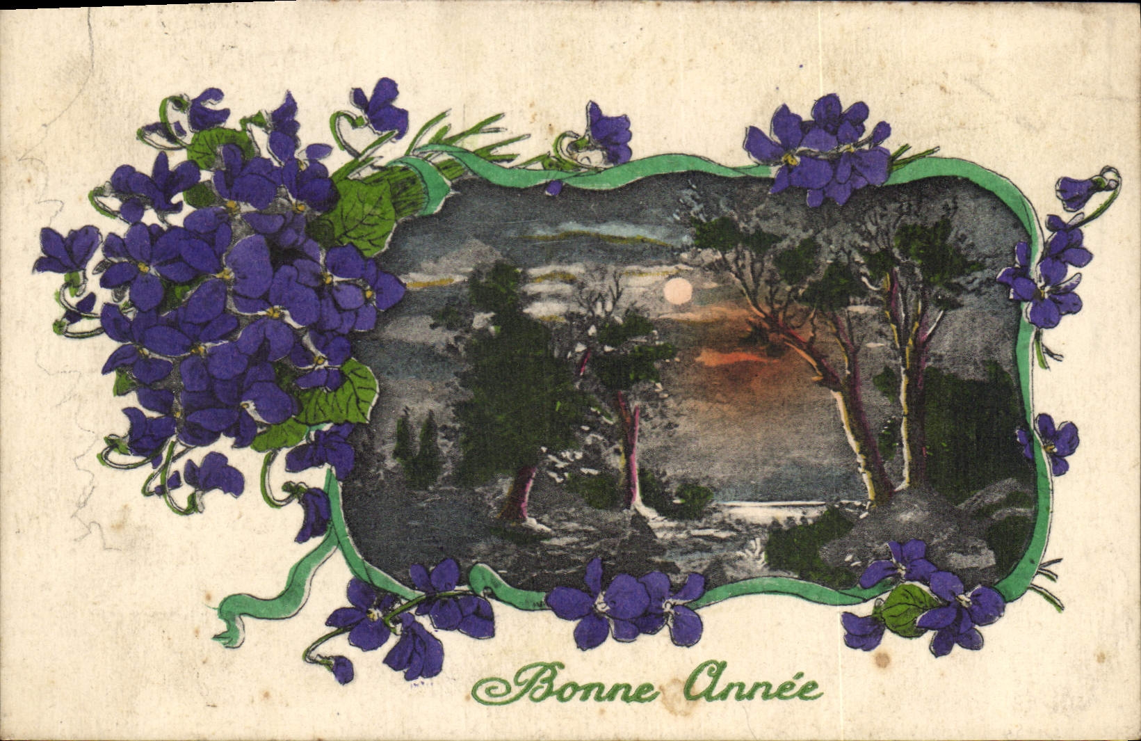 CPA Bonne Annee Fleurs