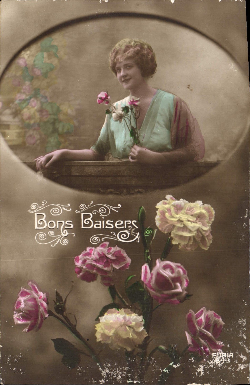 CPA Bons Baisers fleurs