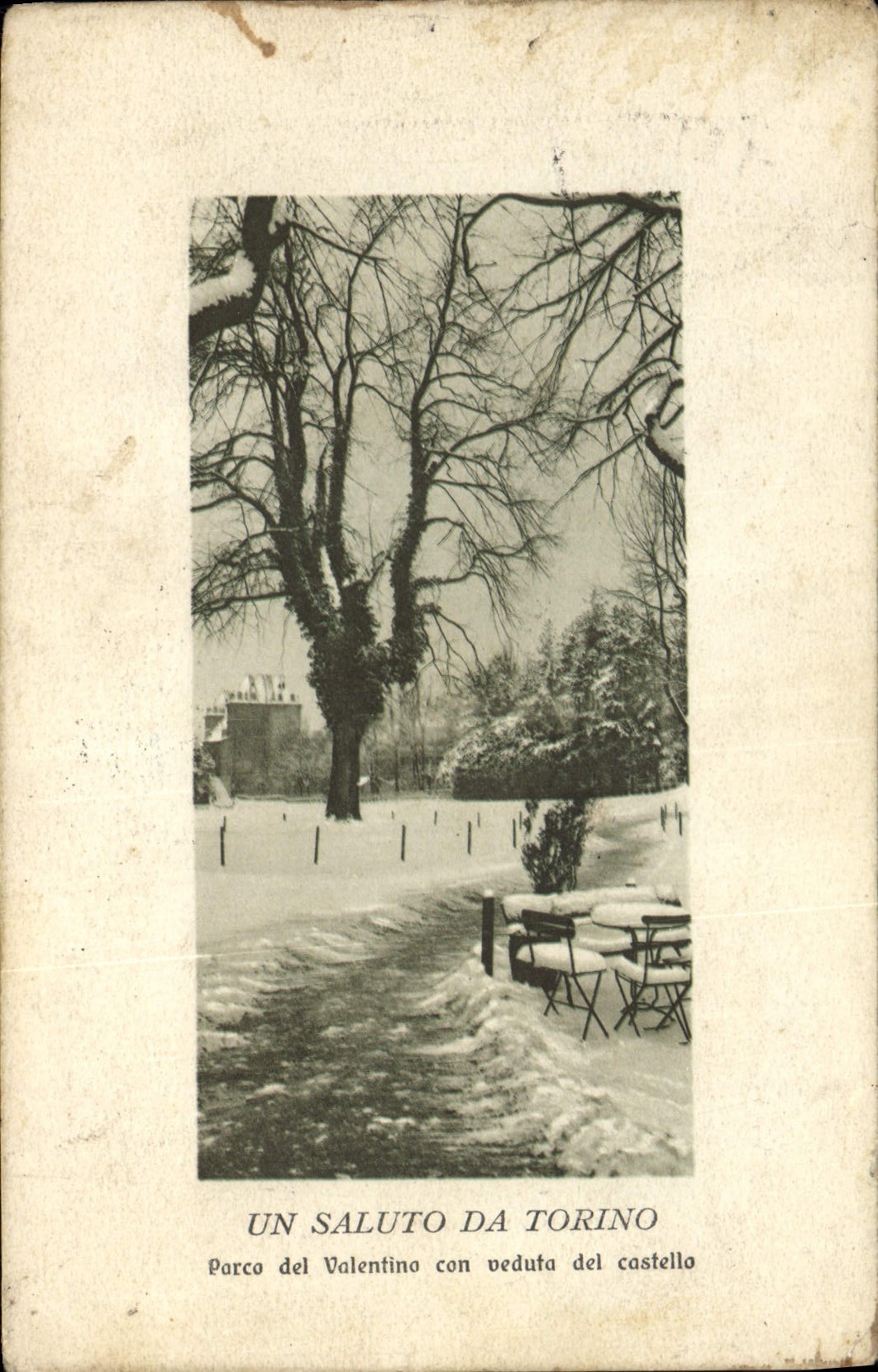 CPA Un Saluto da Torino Parco del Valentino con veduta del castello 