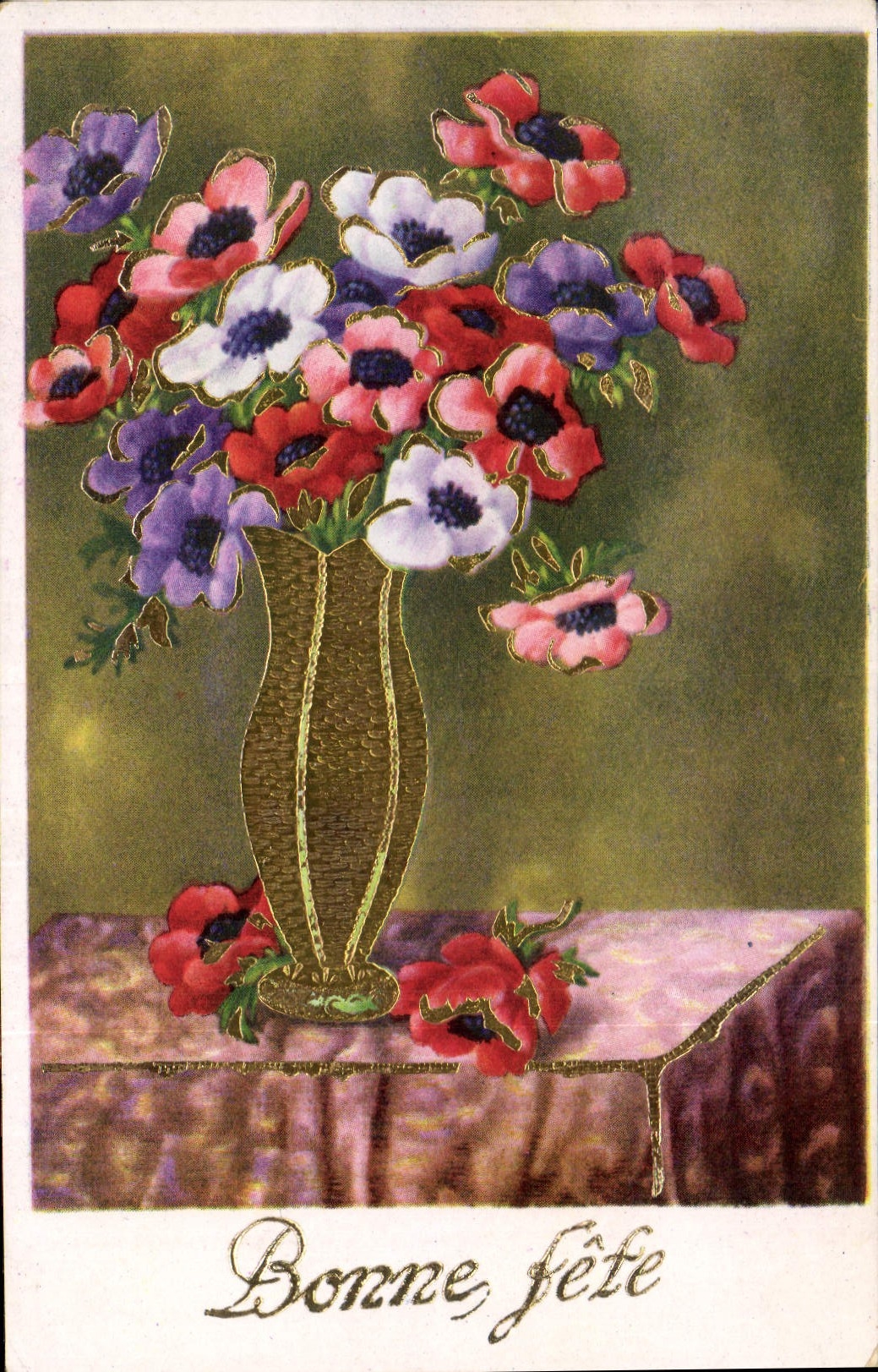 CPA Bonne Fete fleurs