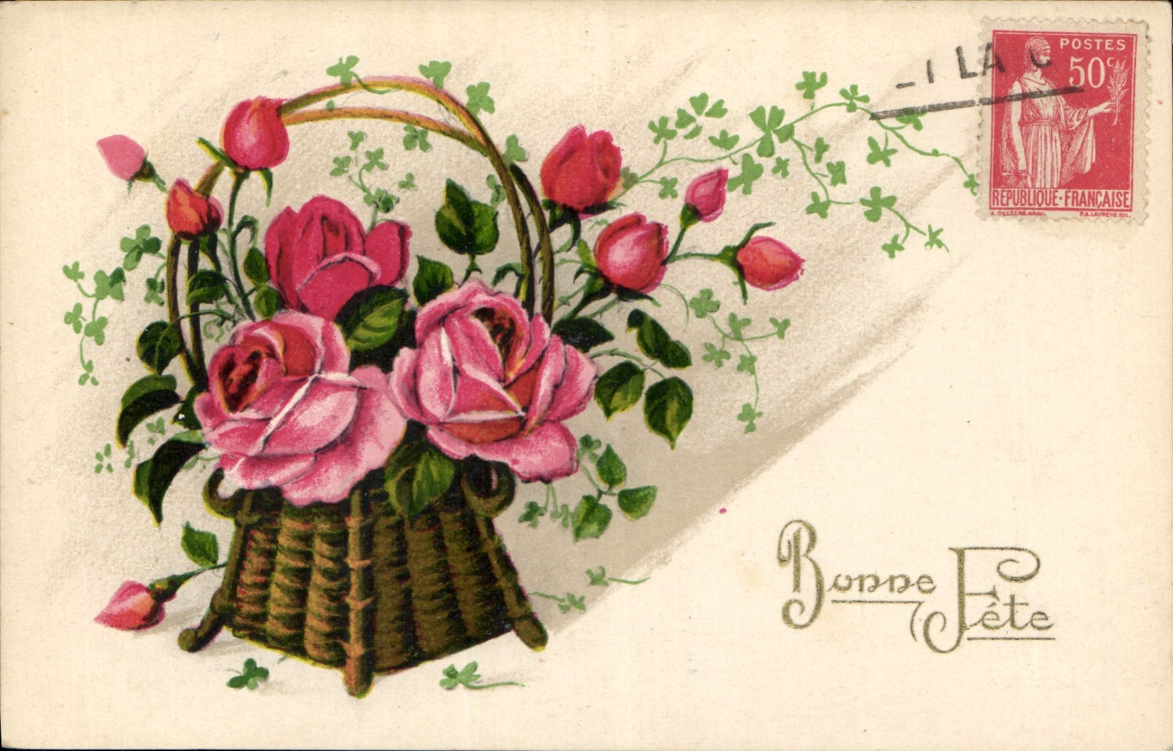 CPA Bonne Fete Fleurs