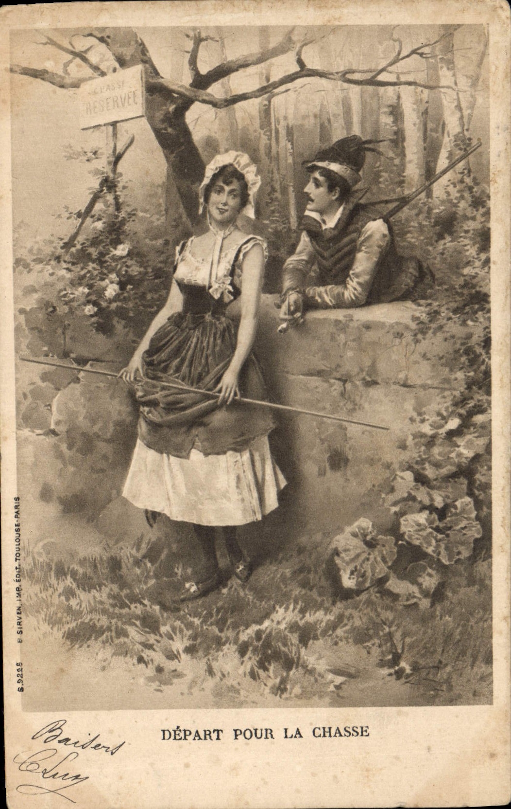 CPA Depart pour la Chasse 
