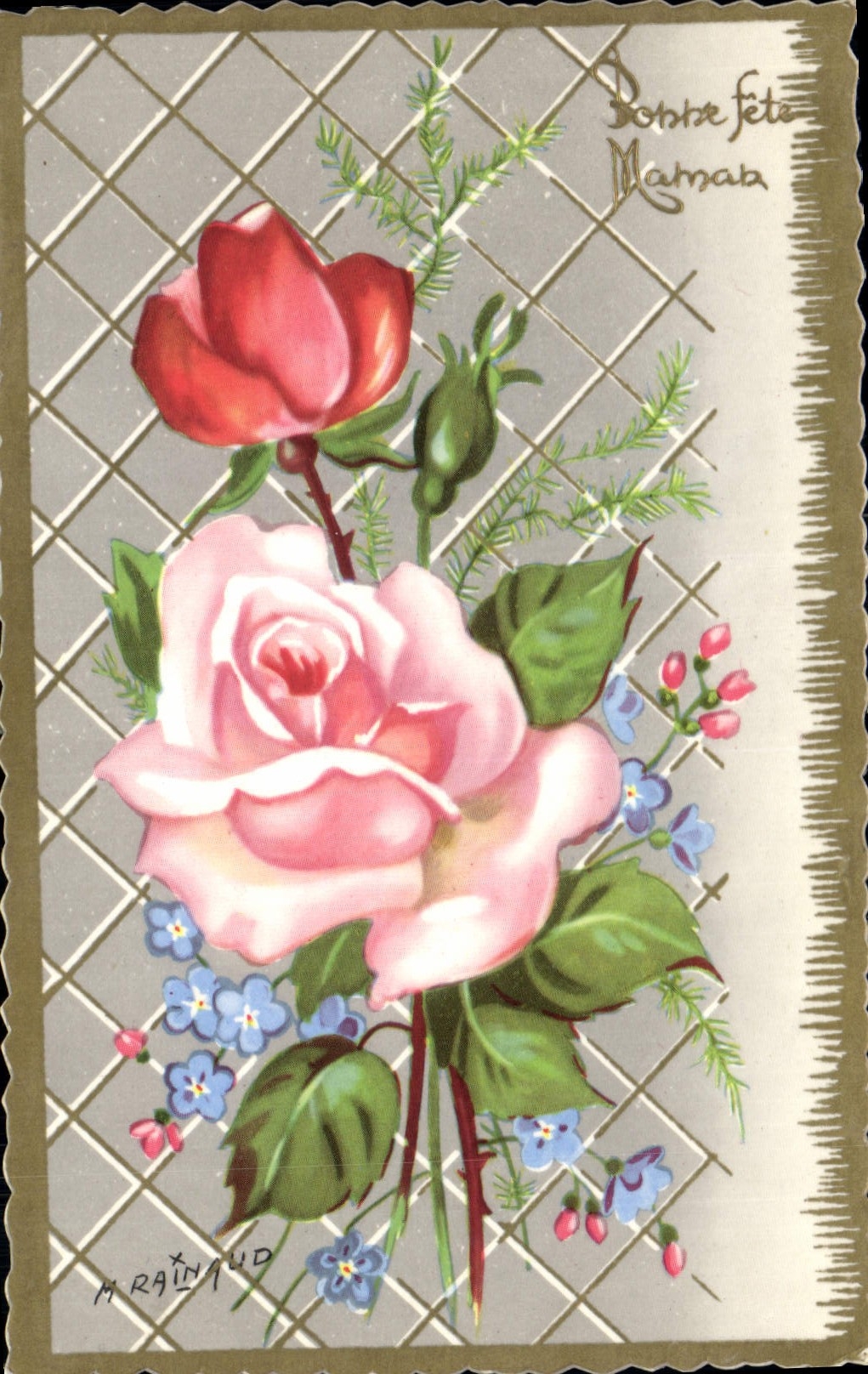 CPA Bonne Fete Maman Fleurs