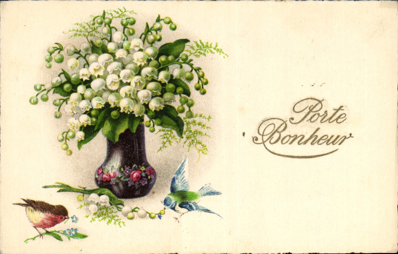 CPA Porte Bonheur Fleurs