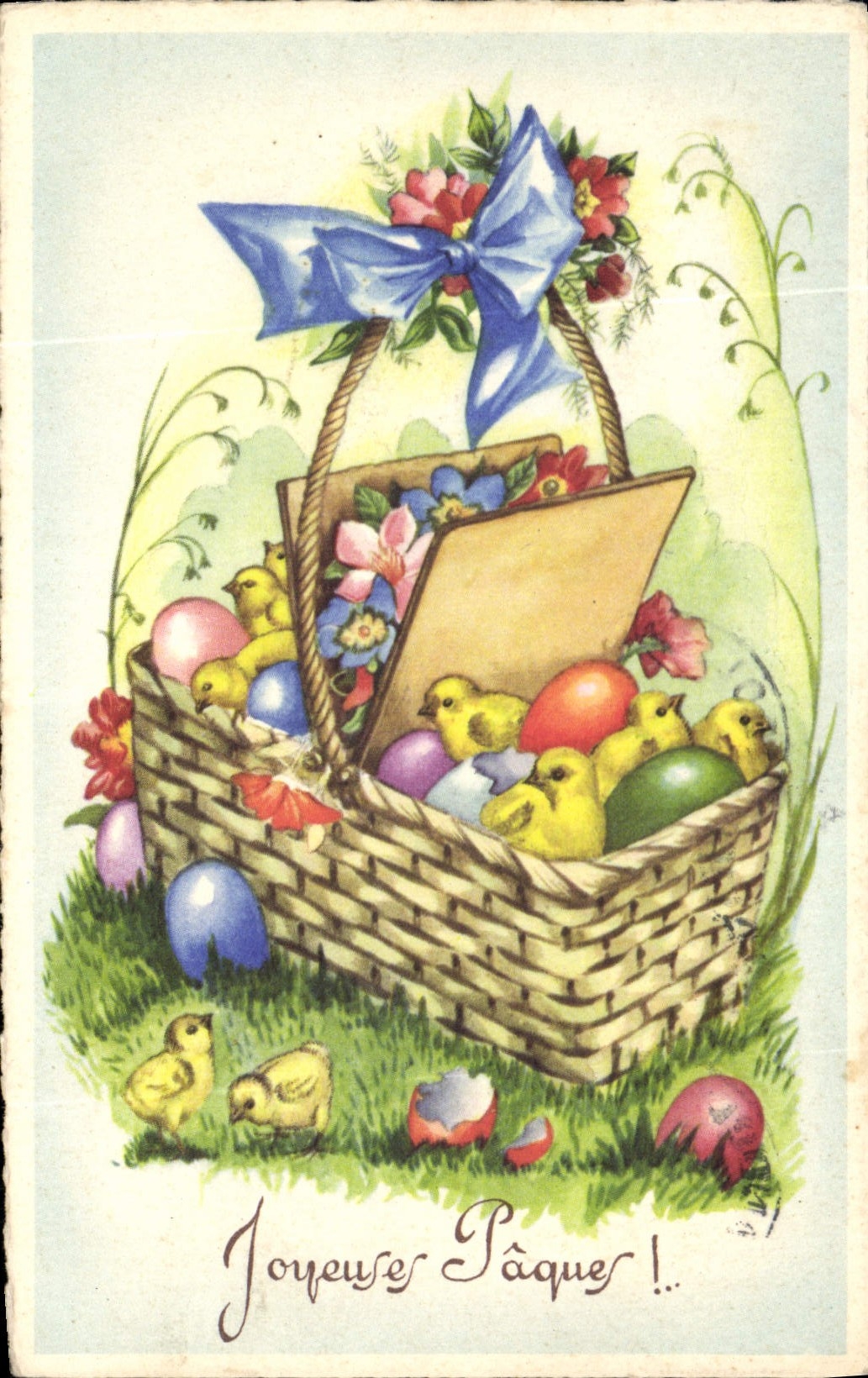 CPA Joyeuses Paques Poussins