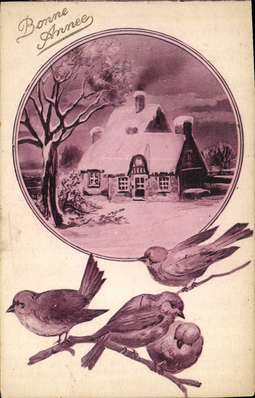 CPA Bonne Annee Oisaux