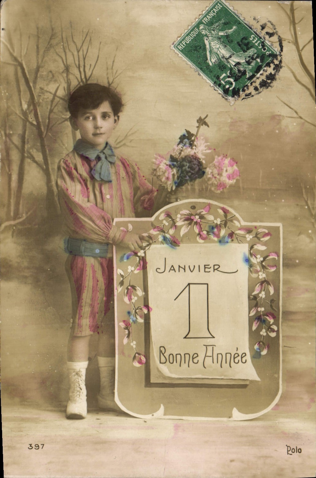 CPA Bonne Annee Enfant