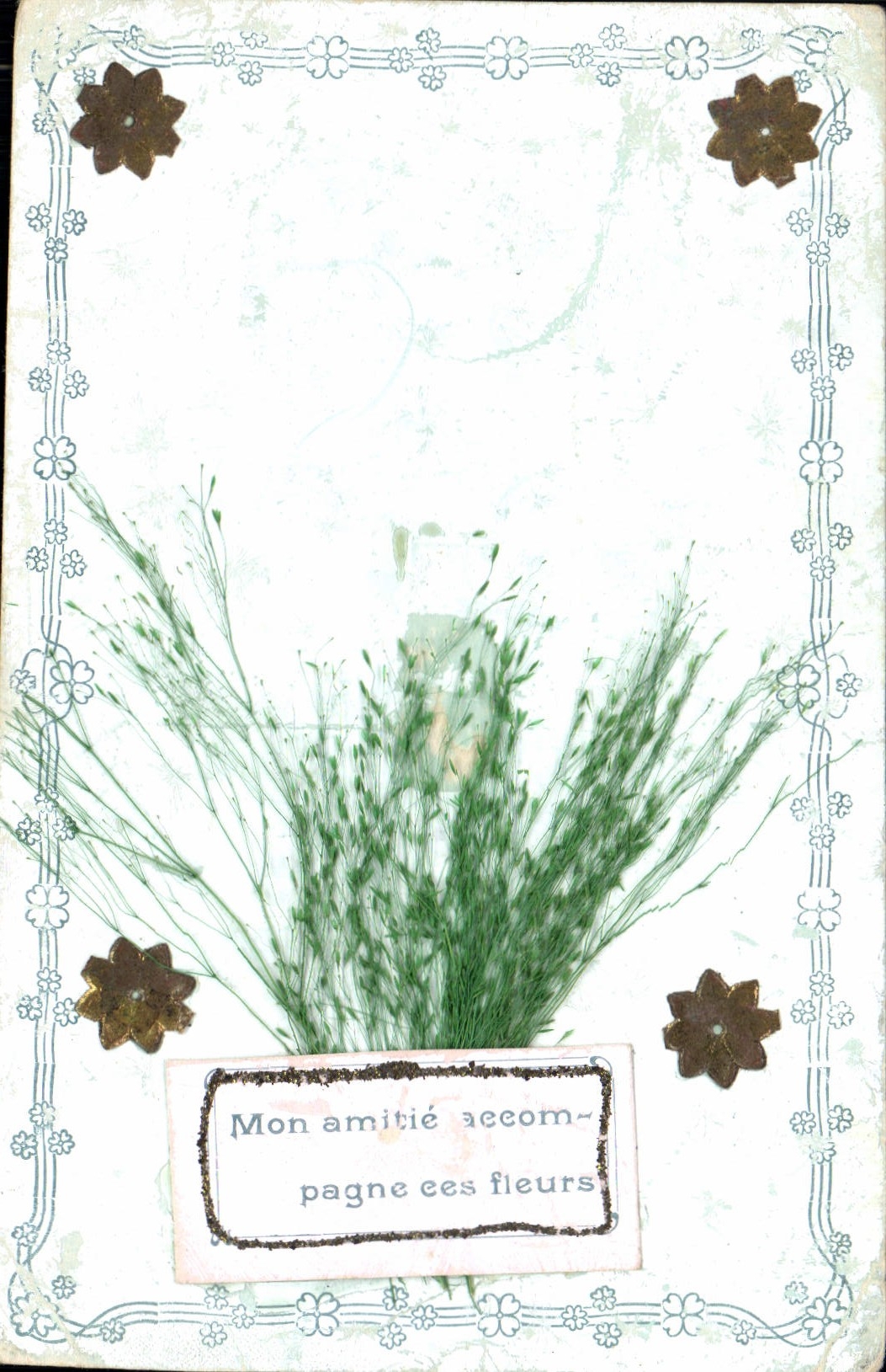 CPA Mon amitie accompagne ces fleurs 