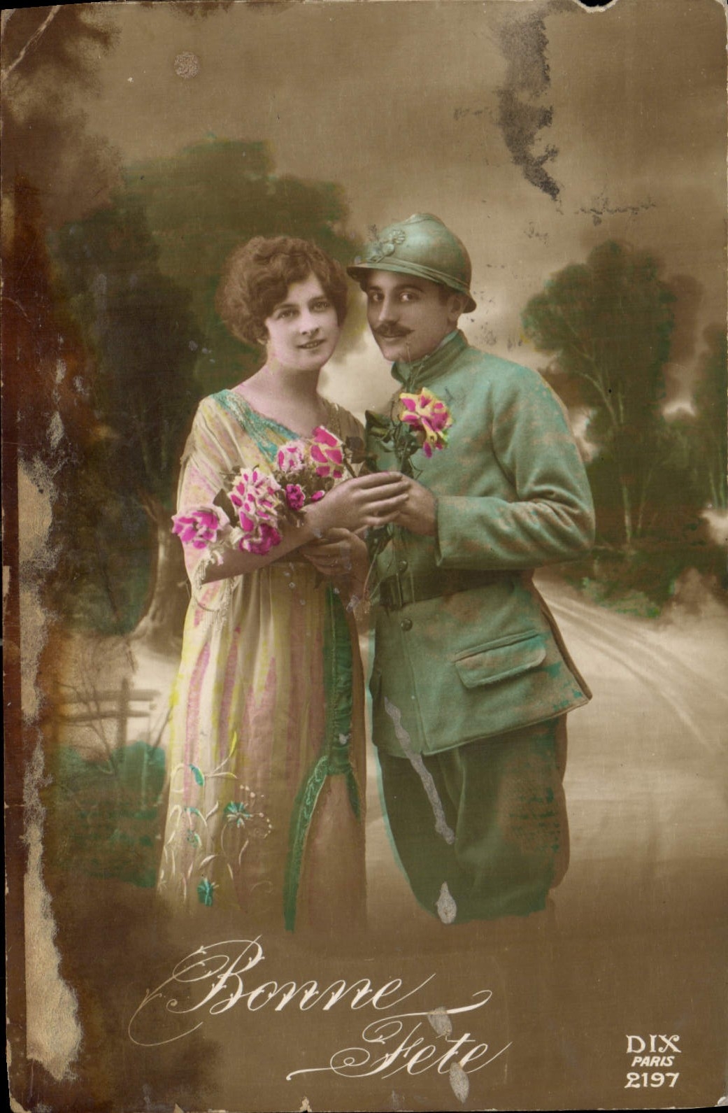 CPA Bonne Fete Femme Militaria