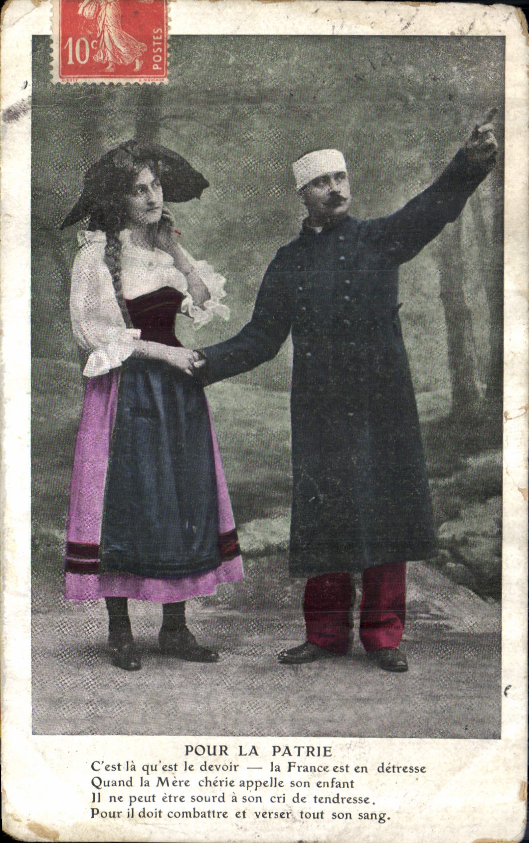 CPA Pour la Patrie C'et la qu'est le devoir la France est en detresse