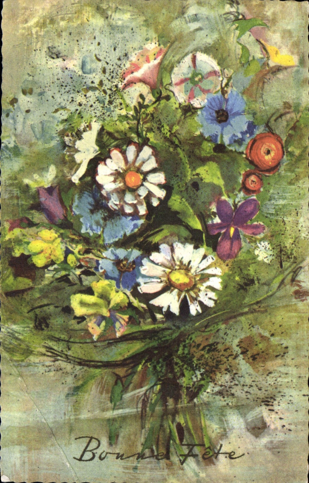 CPA Bonne Fete Fleurs