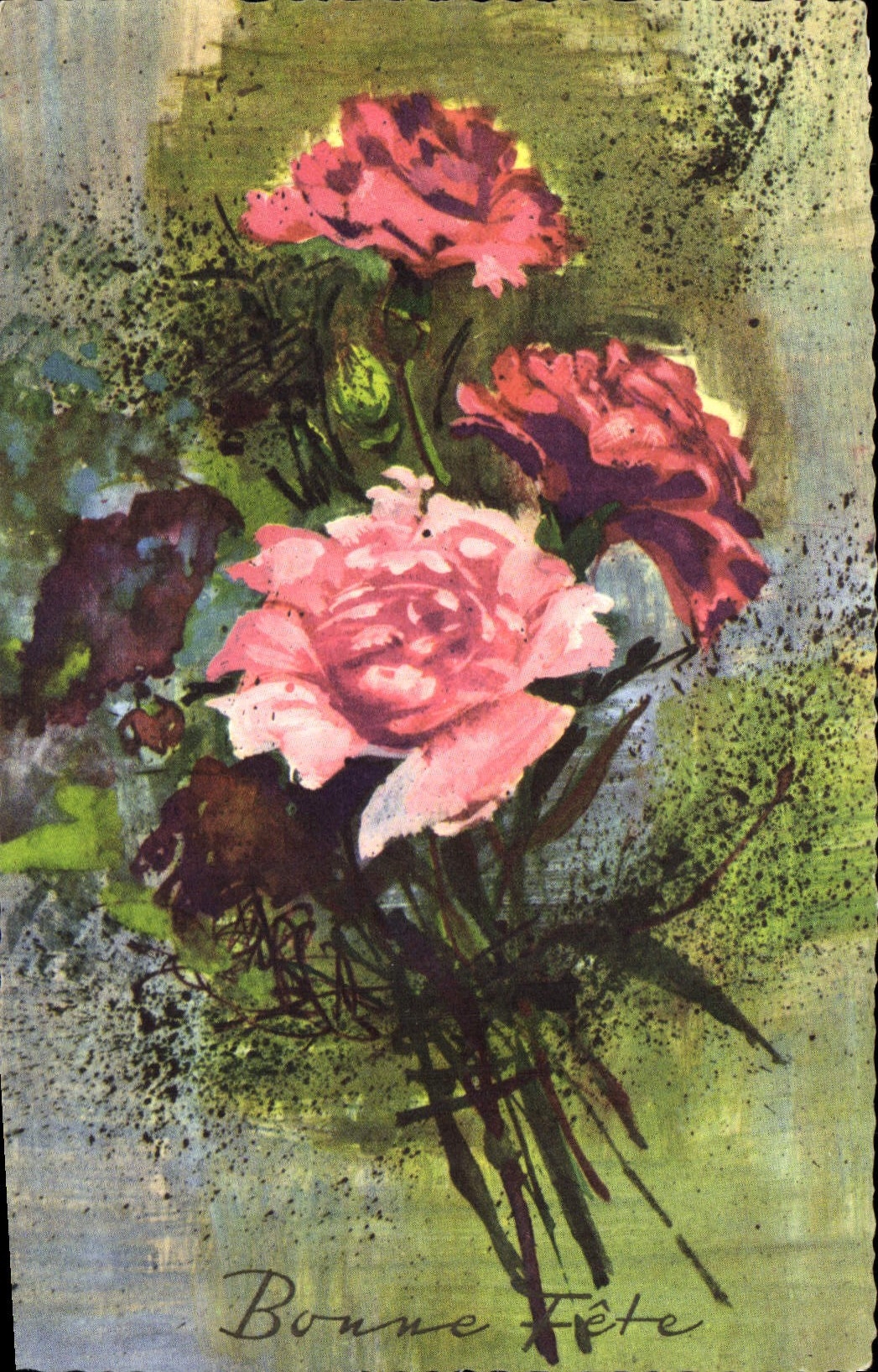 CPA Bonne Fete Fleurs