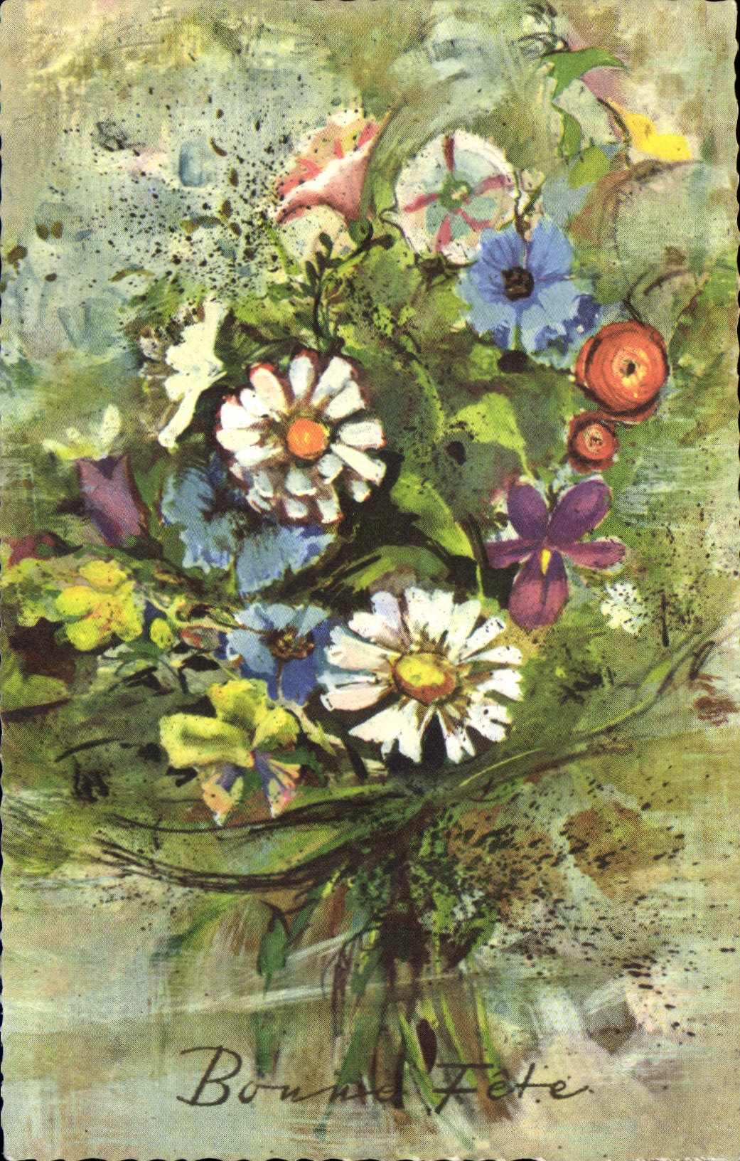 CPA Bonne Fete Fleurs