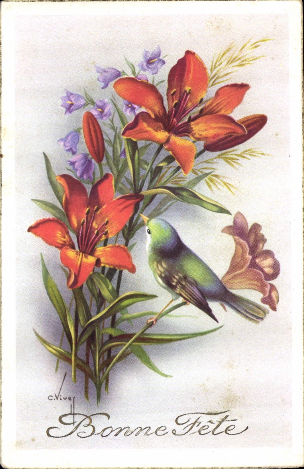 CPA Bonne Fete Fleurs