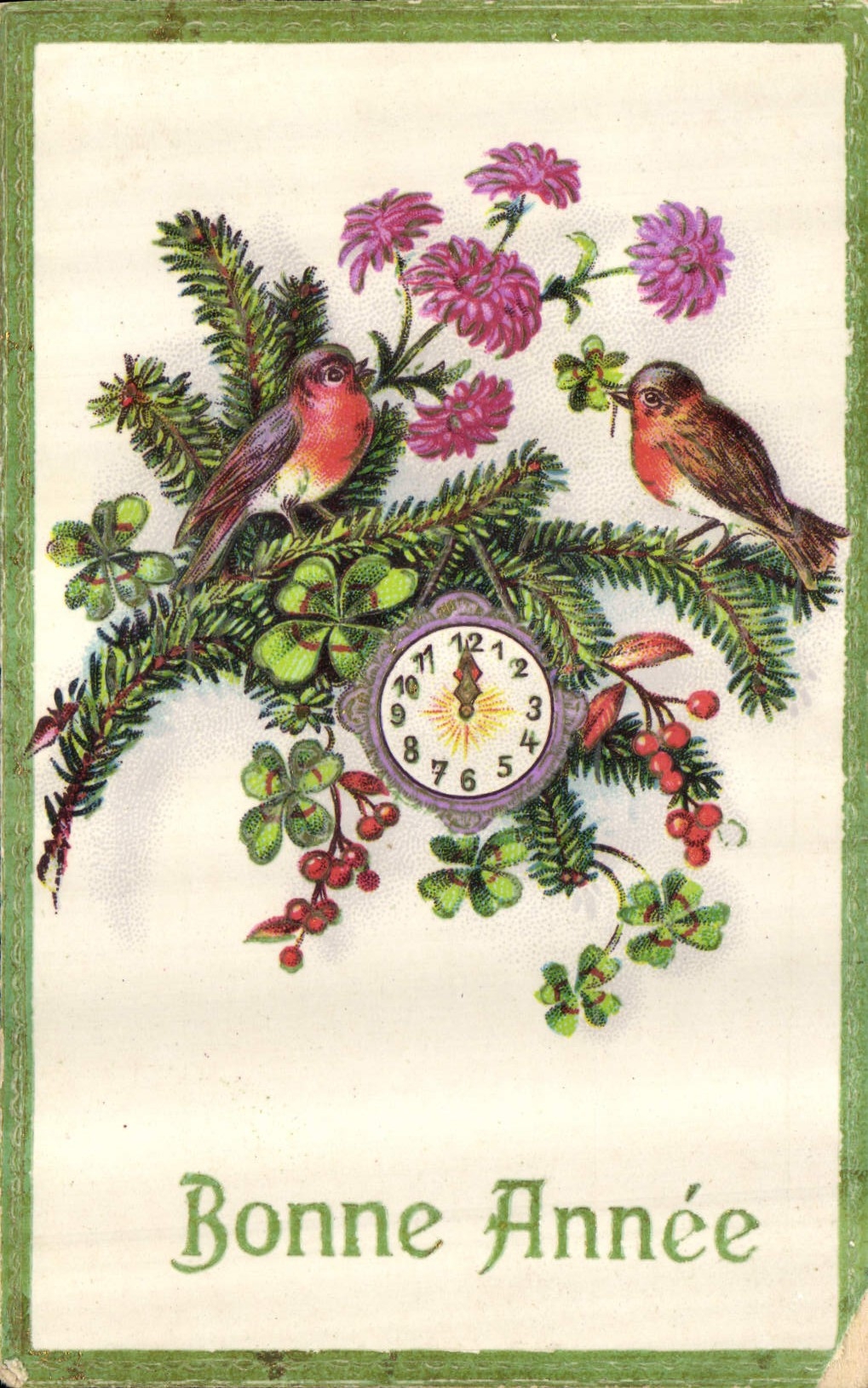 CPA Bonne Annee Oiseau