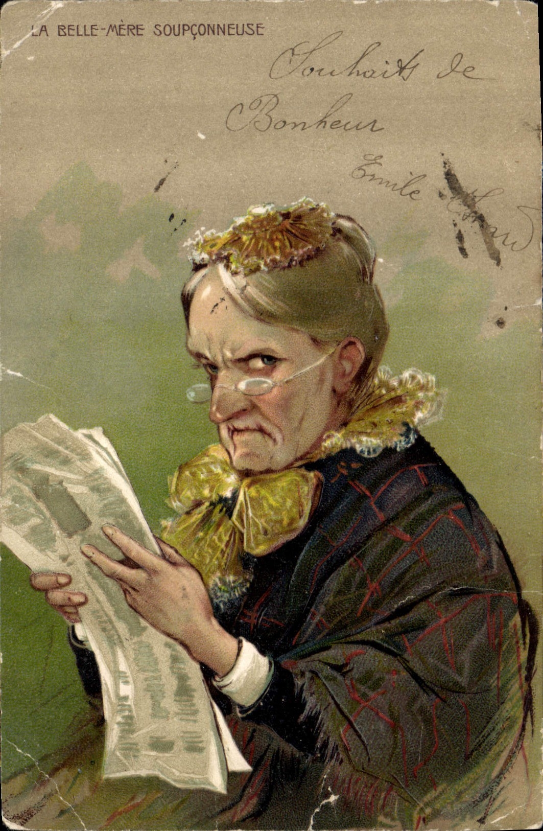 CPA La Belle Mere Soupconneuse 