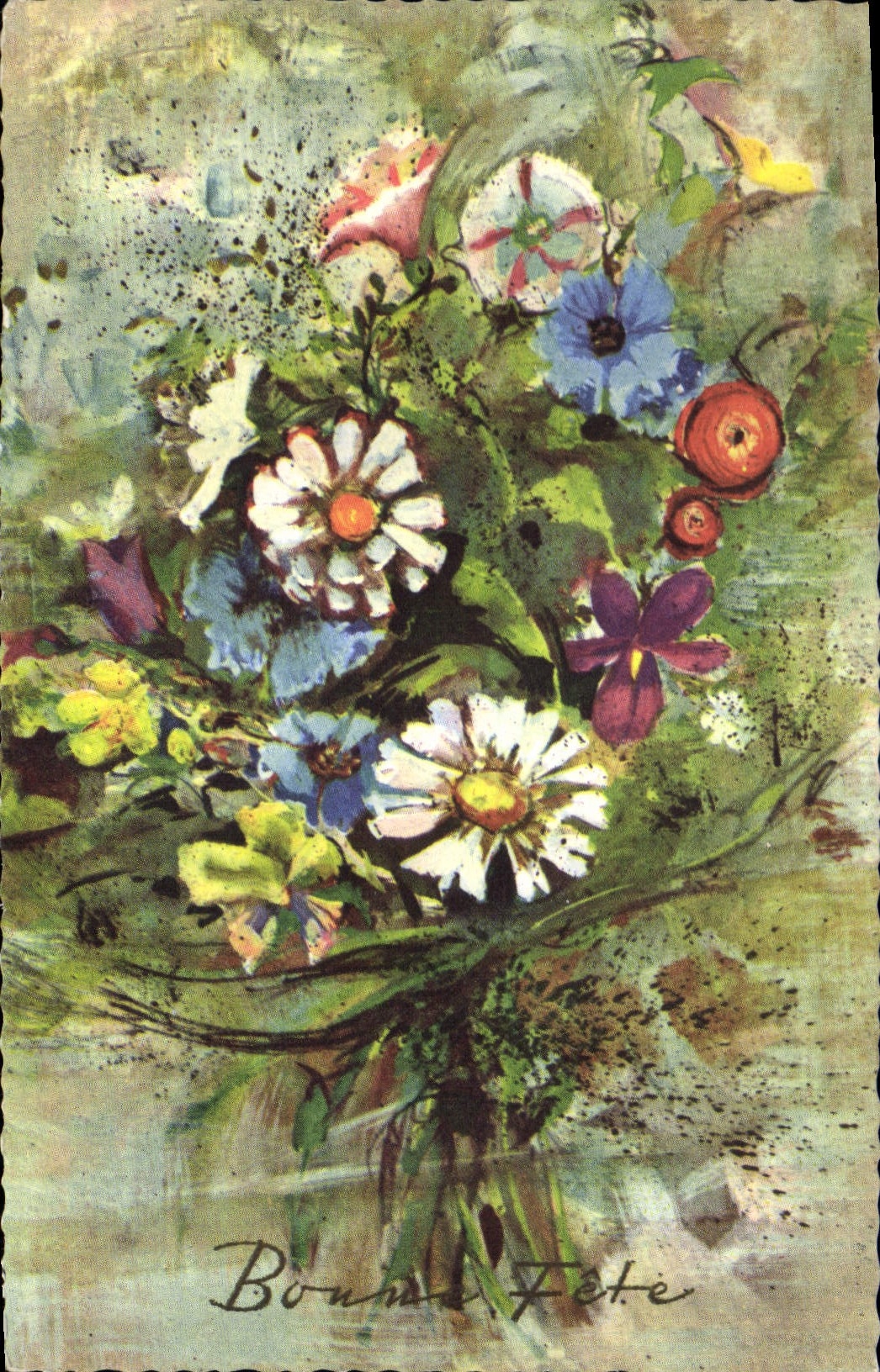 CPA Bonne Fete Fleurs