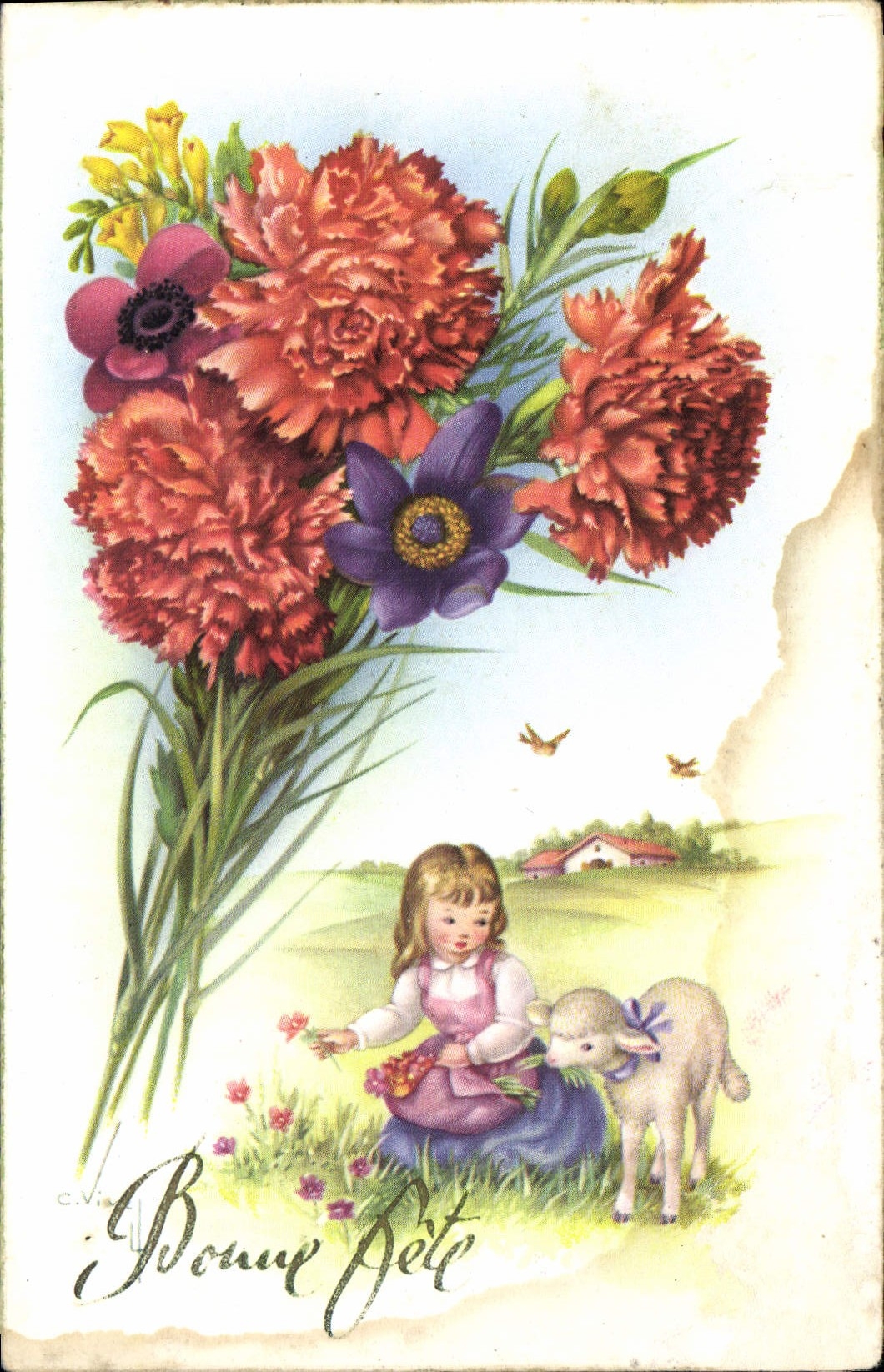 CPA Bonne Fete Fleurs 