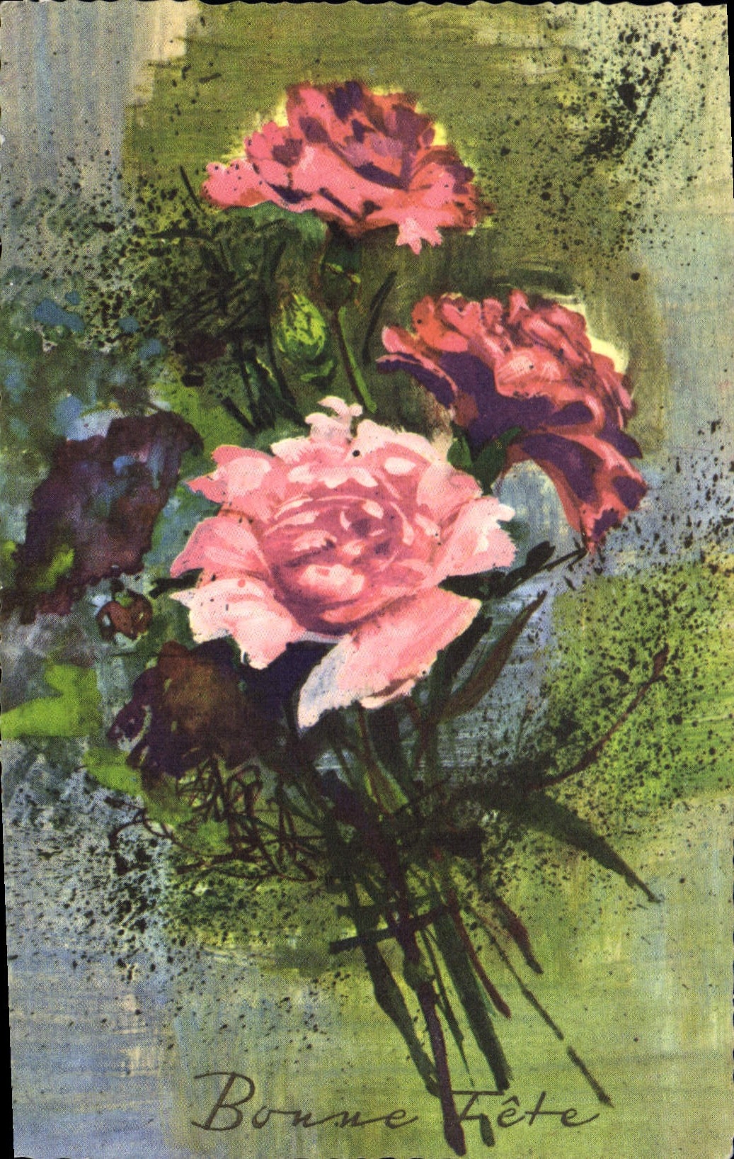 CPA Bonne Fete Fleurs