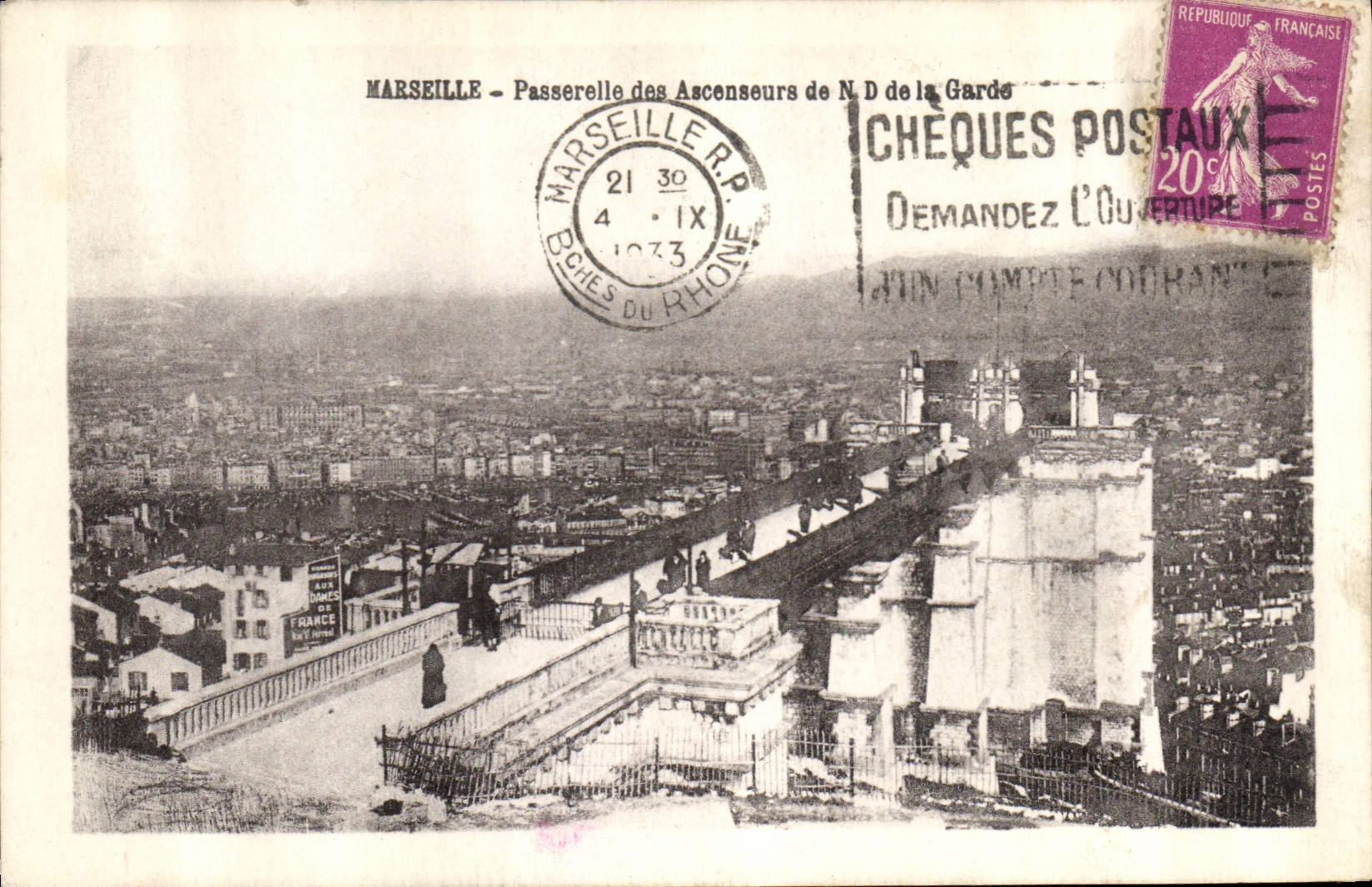 CPA Marseille Passerelle des Ascenseurs de ND de la Garde 
