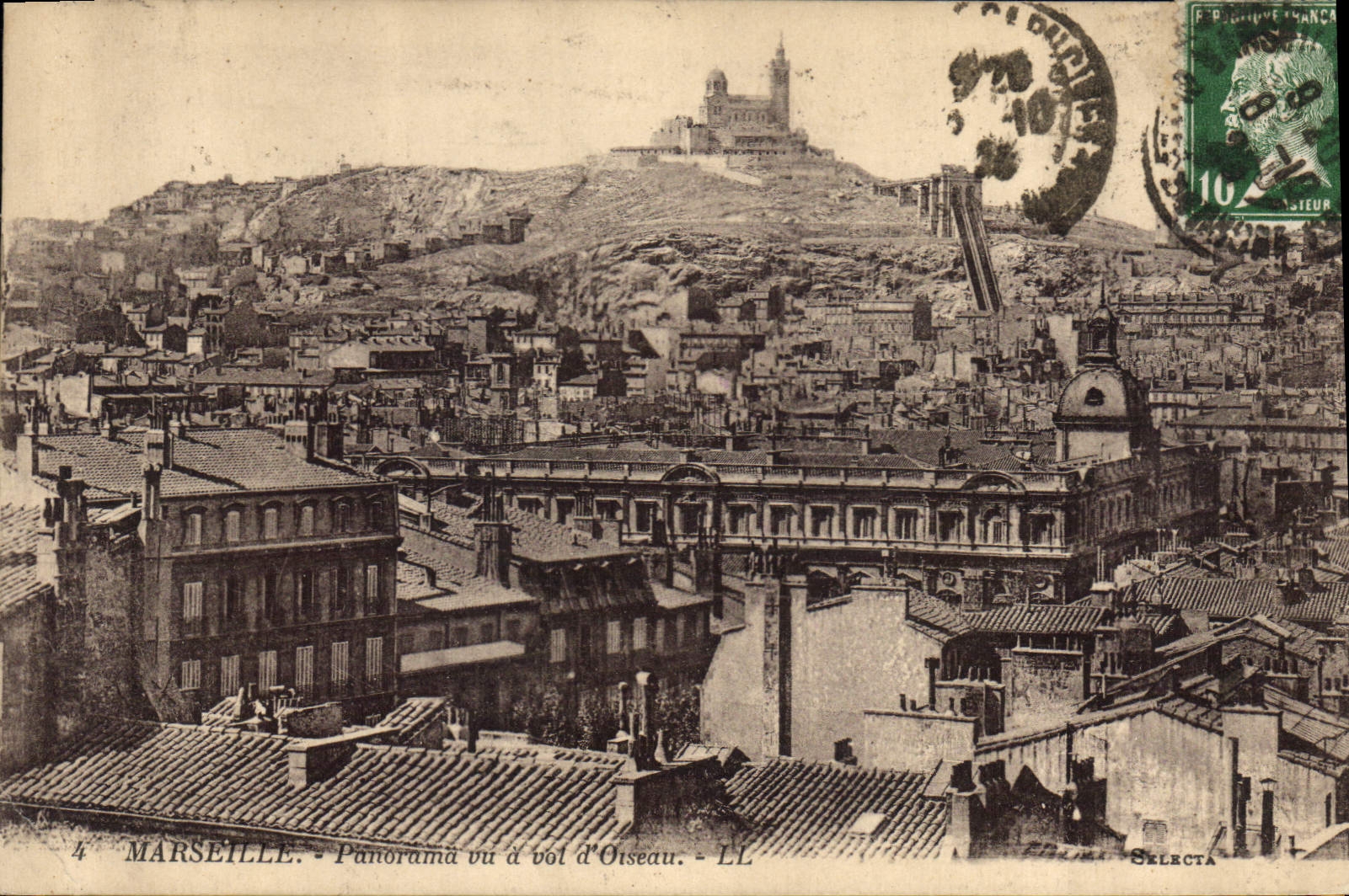 CPA Marseille Panorama vu a vol d'Oiseau