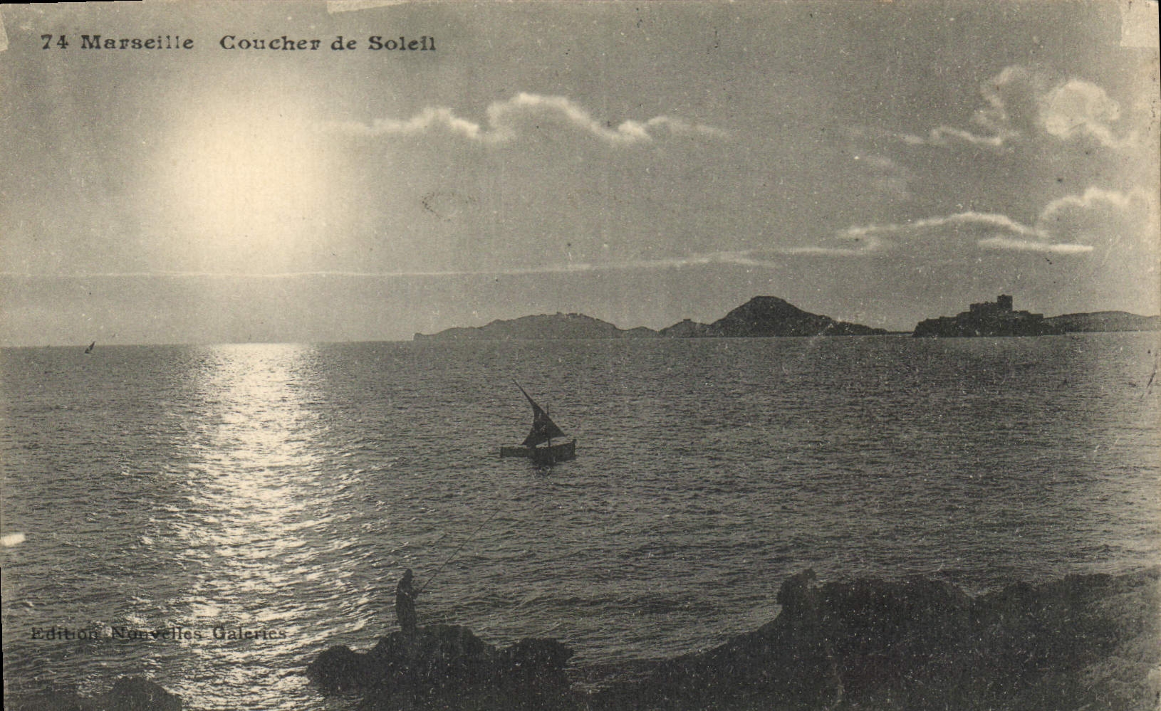 CPA Marseille Coucher de Soleil 