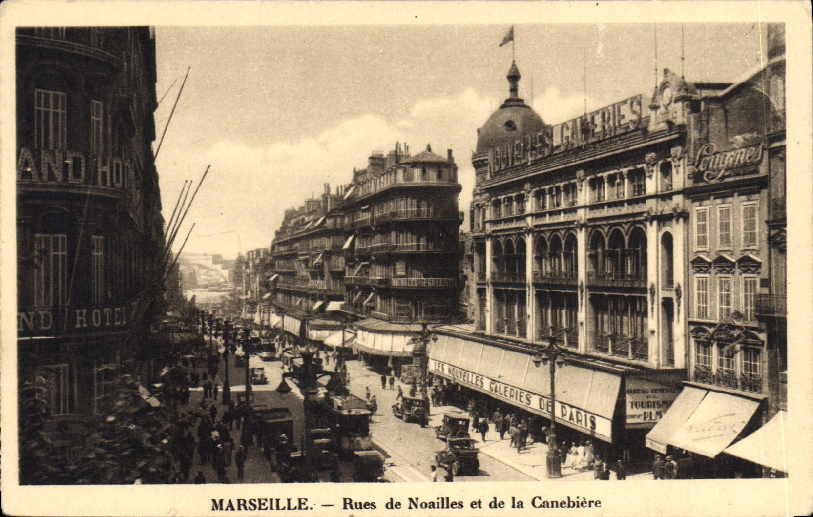 CPA Marseille Rues de Noailles et de la Canebiere 