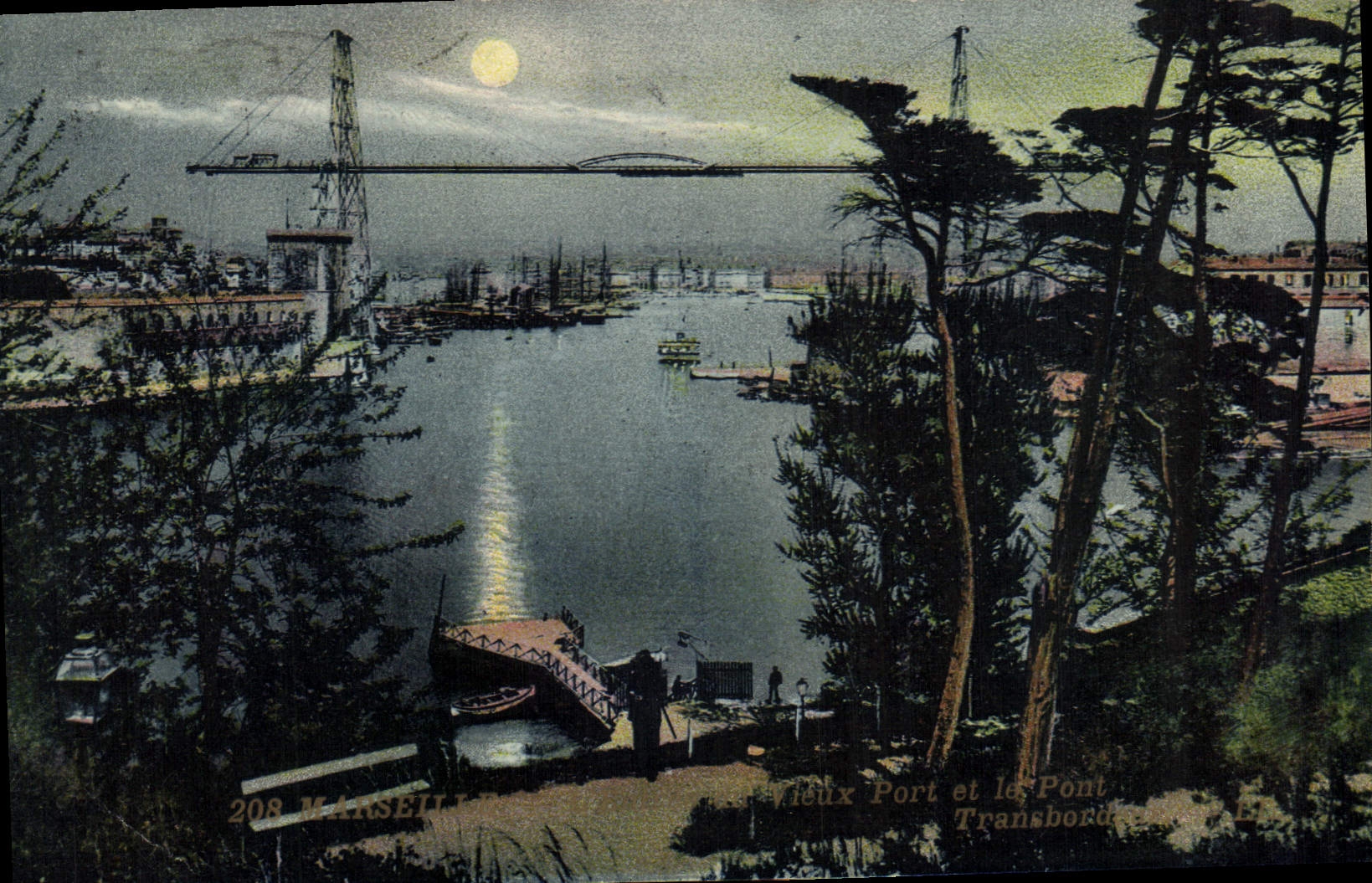 CPA Marseille Le Vieux Port et le Pont Transbordeur 