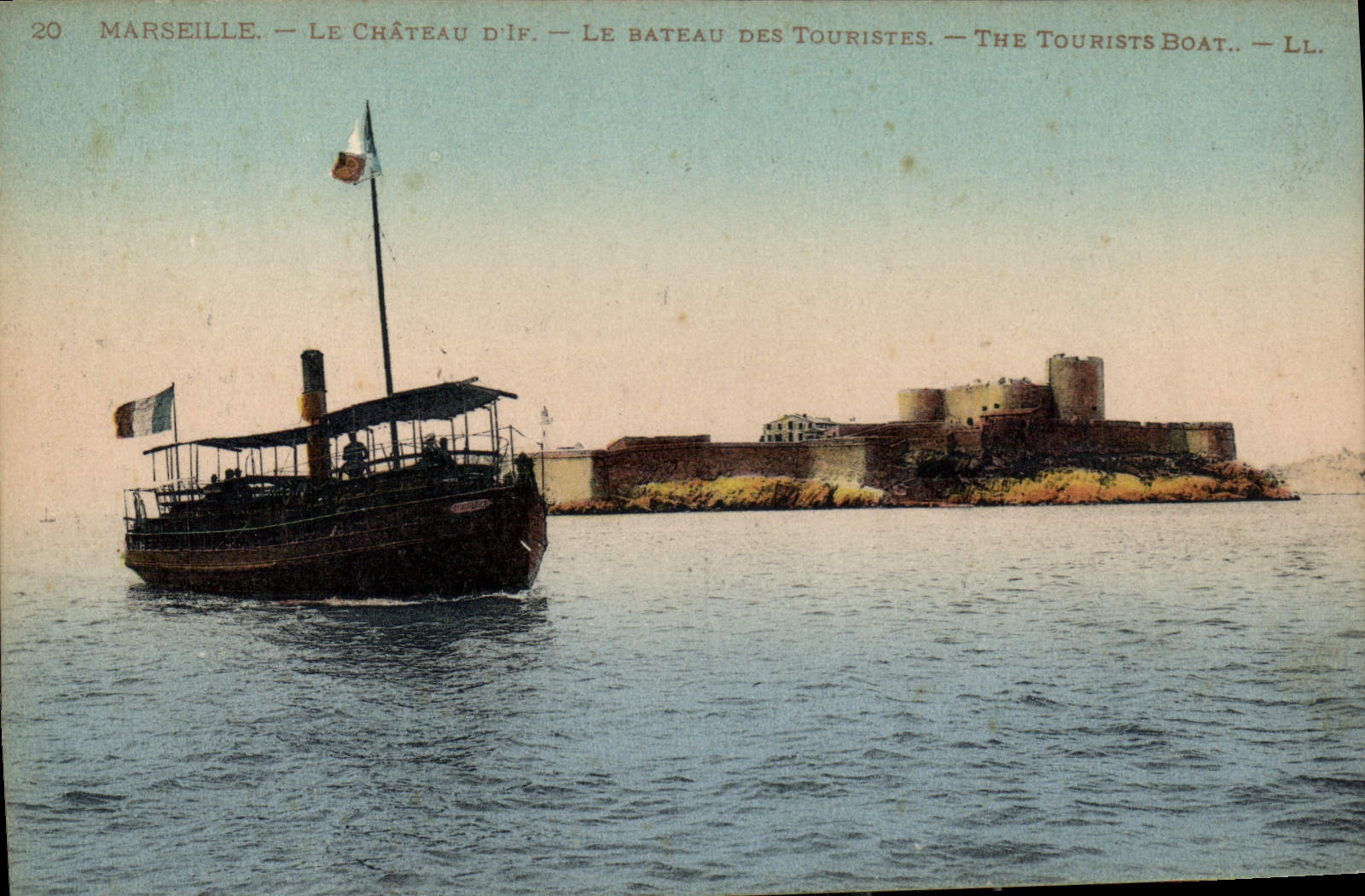CPA Marseille Le Chateau d'If Le Bateau des Touristes 