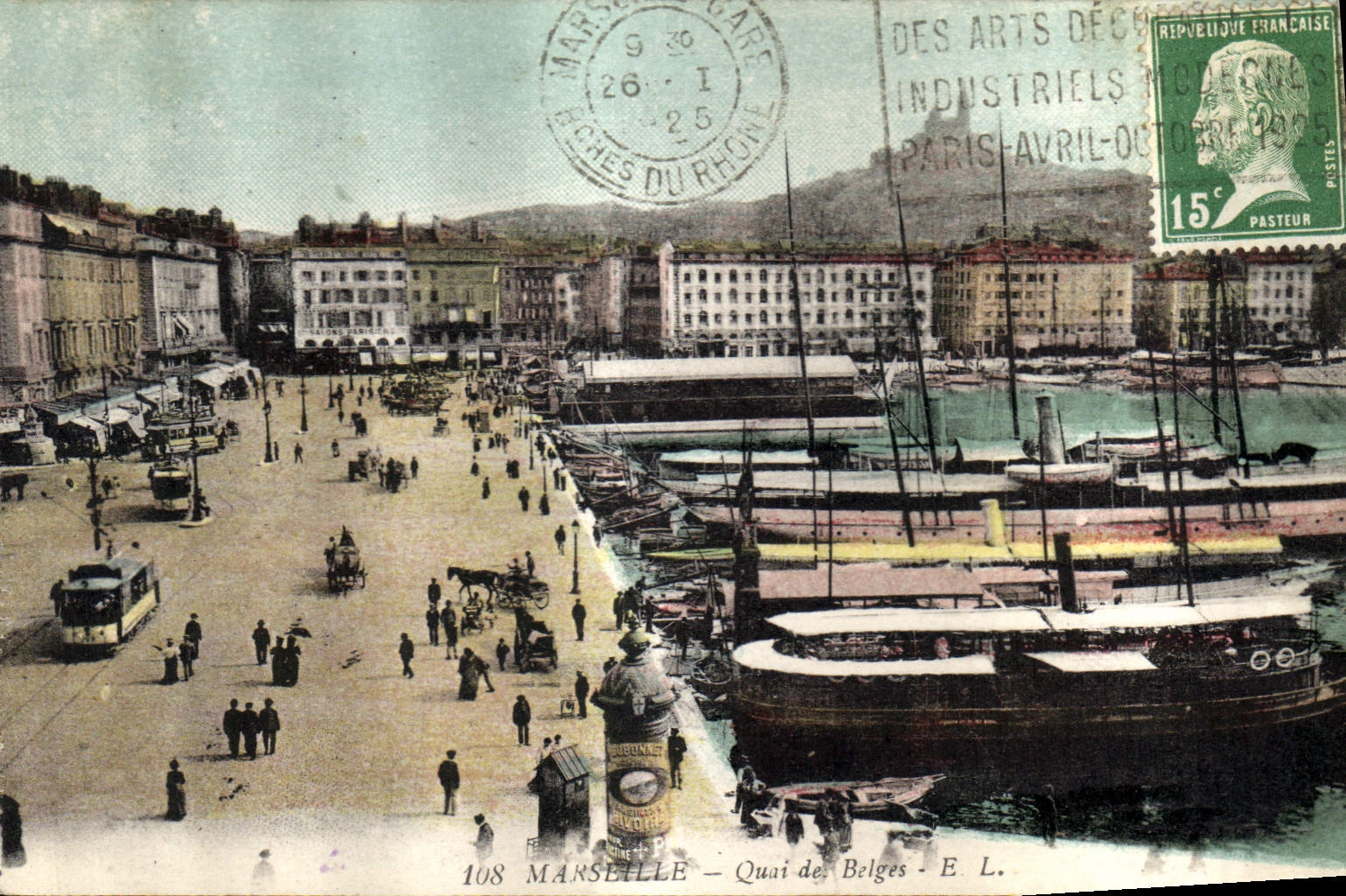 CPA Marseille Quai des Belges Bateaux