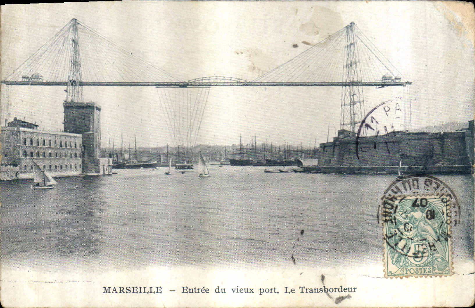 CPA Marseille Entree du Vieux port Le Transbordeur 