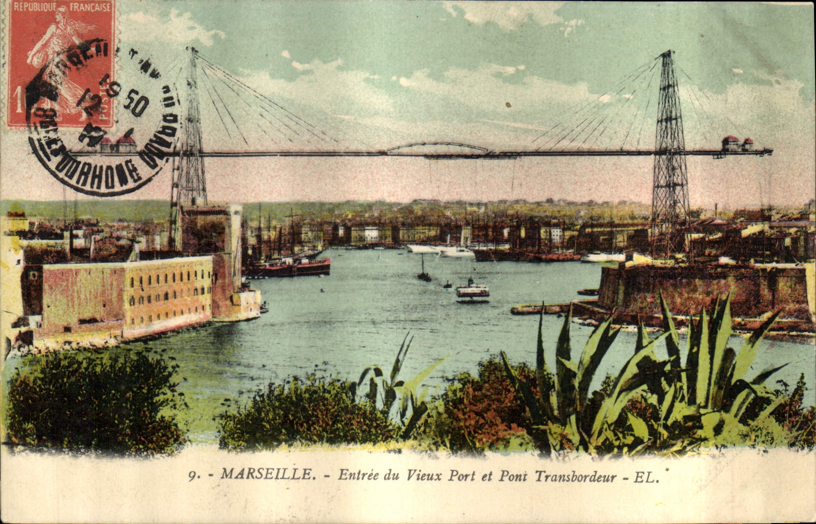 CPA Marseille Entree du Vieux Port et Pont Transbordeur 