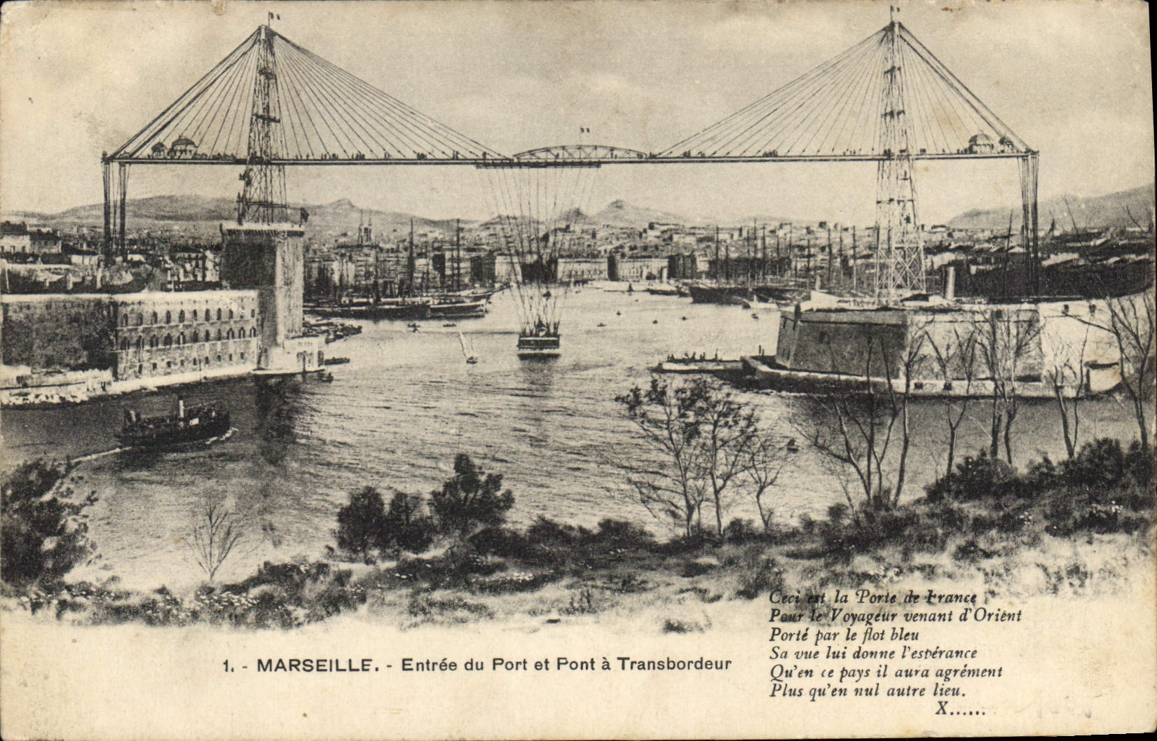 CPA Marseille Entree du Port et Pont Transbordeur