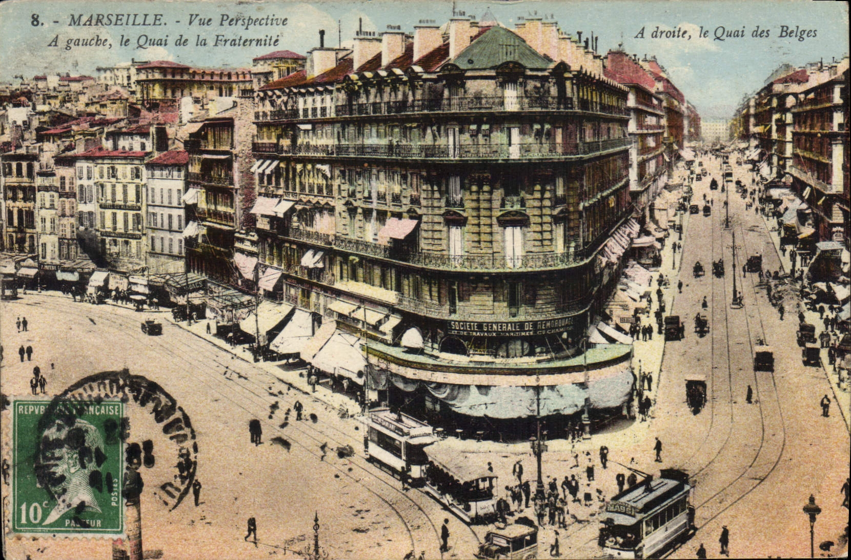 CPA Marseille Vue Perspective A gauche le Quai de la Fratermite 