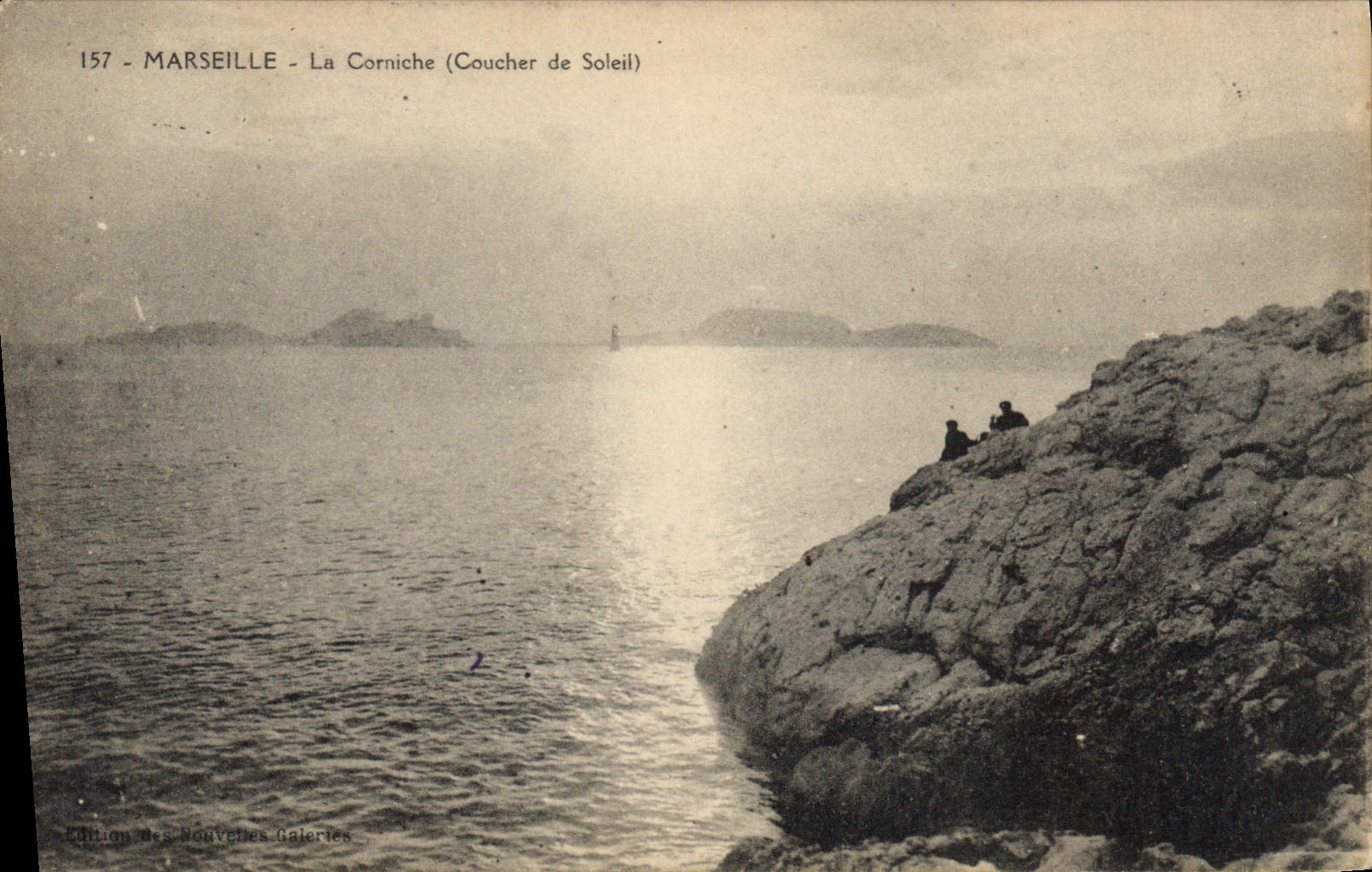CPA Marseille La Corniche Coucher de Soleil 