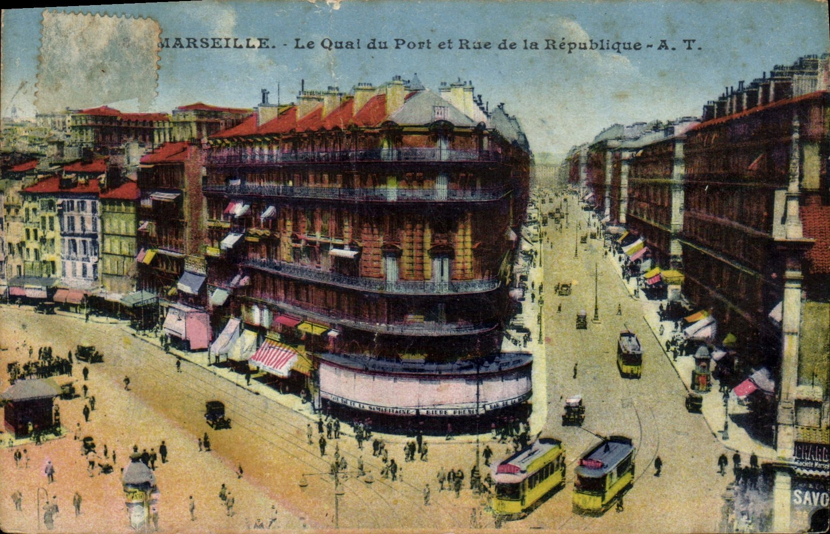 CPA Marseille Le Quai du Port et Rue de la Republique