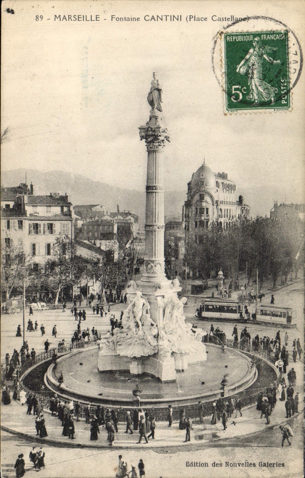 CPA Marseille Fontaine Cantini Place Castellane