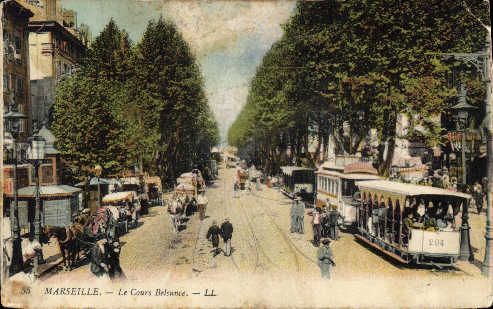 CPA Marseille Le Cours Belsunce Tramway