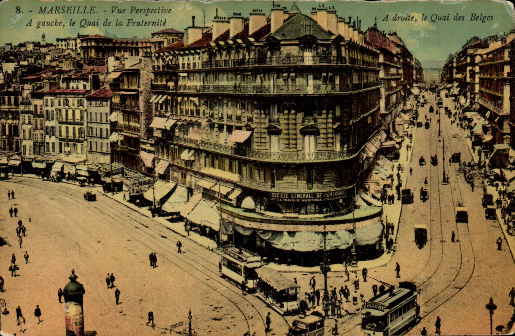 CPA Marseille Vue Perspective a Gauche le quai de la Fraternite 