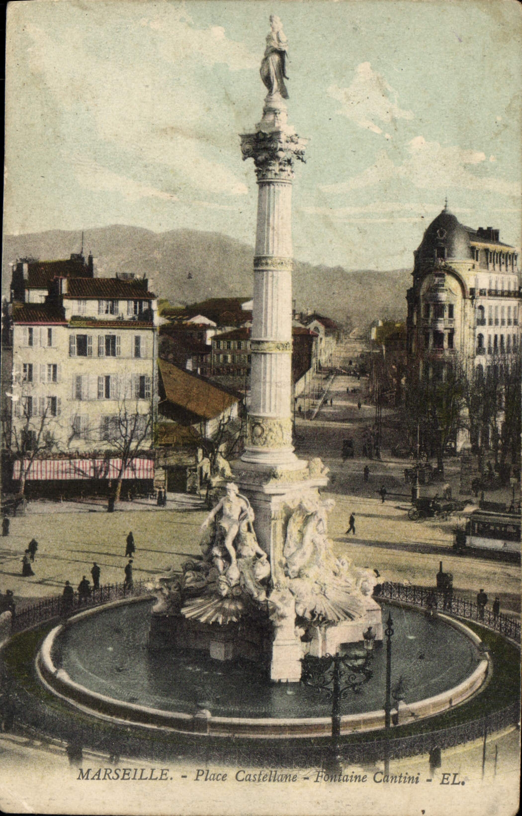 CPA Marseille Place Castellane Fontaine Cantini 