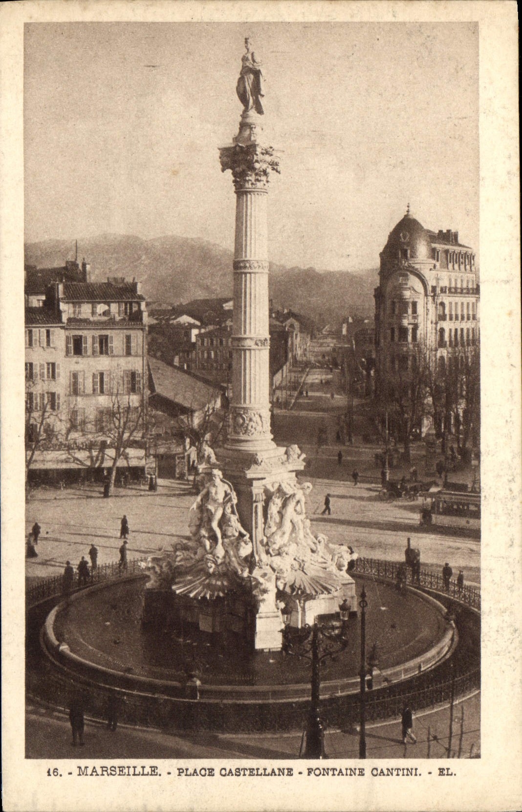 CPA Marseille Place Castellane Fontaine Cantini 
