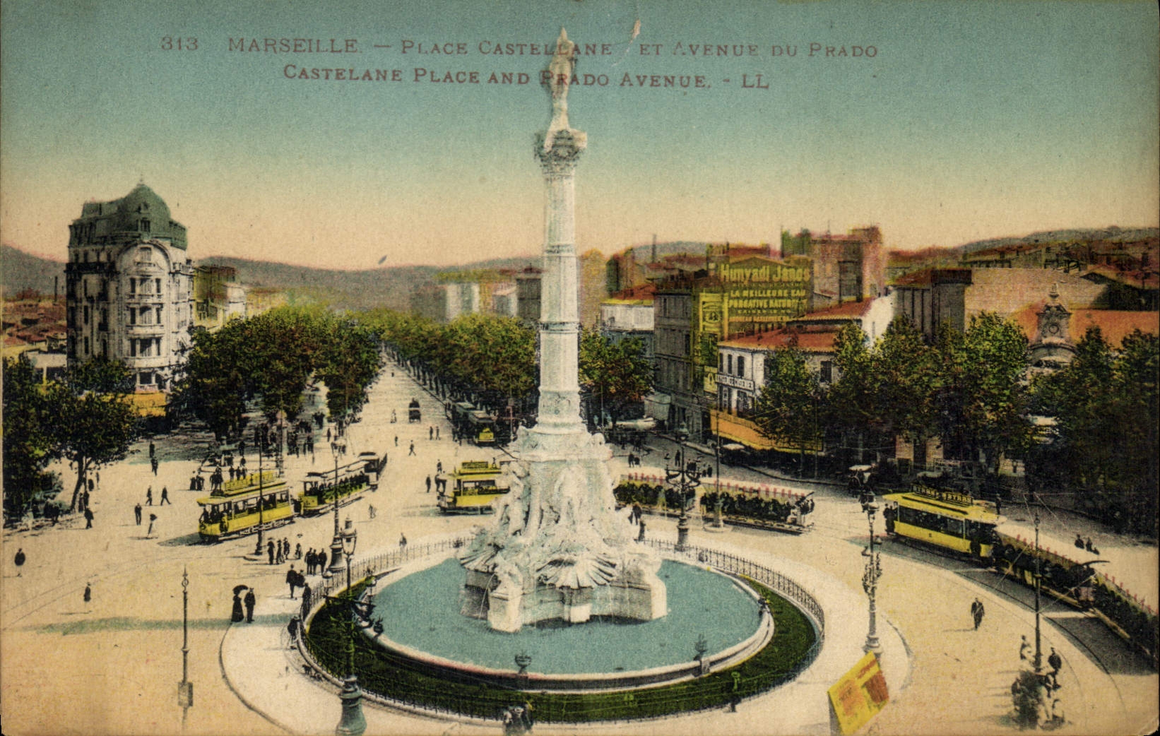 CPA Marseille Place Castellane et Avenue du Prado 