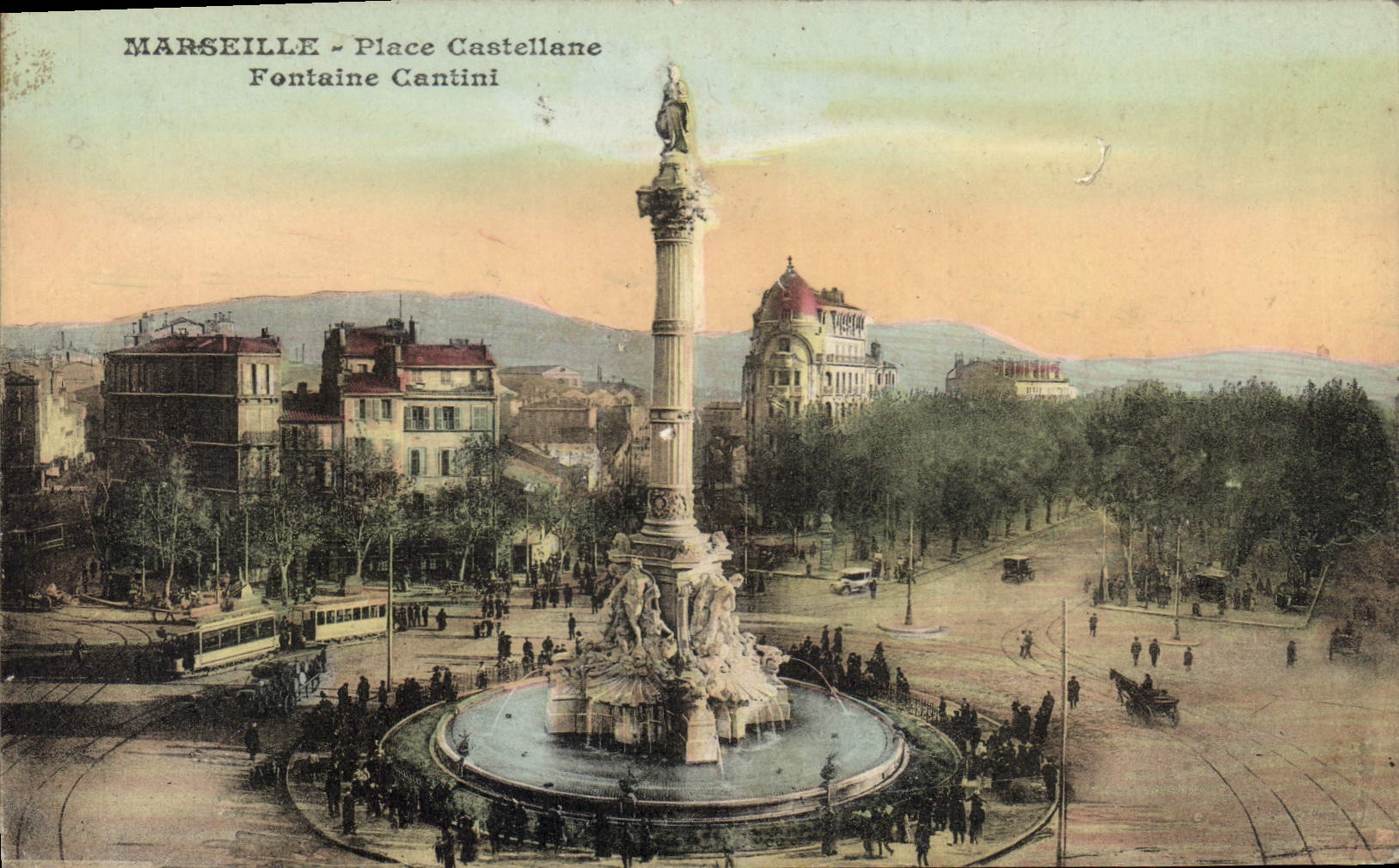 CPA Marseille Place Castellane Fontaine Cantini 