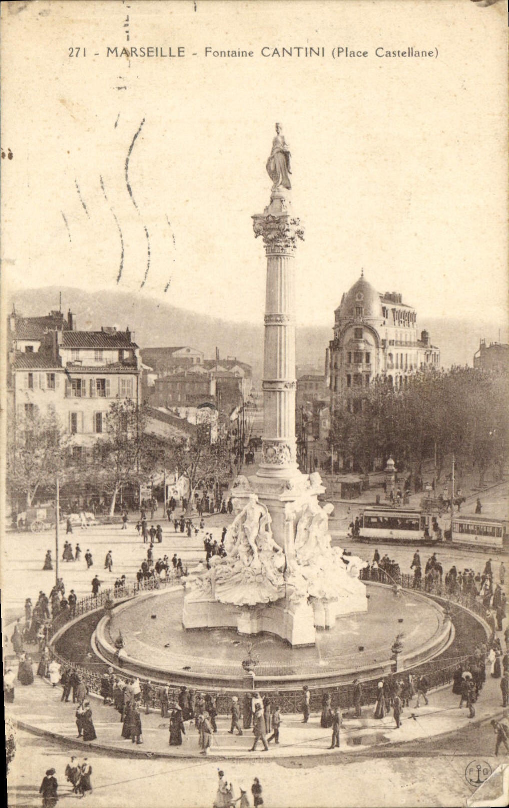 CPA Marseille Fontaine Cantini Place Castellane 