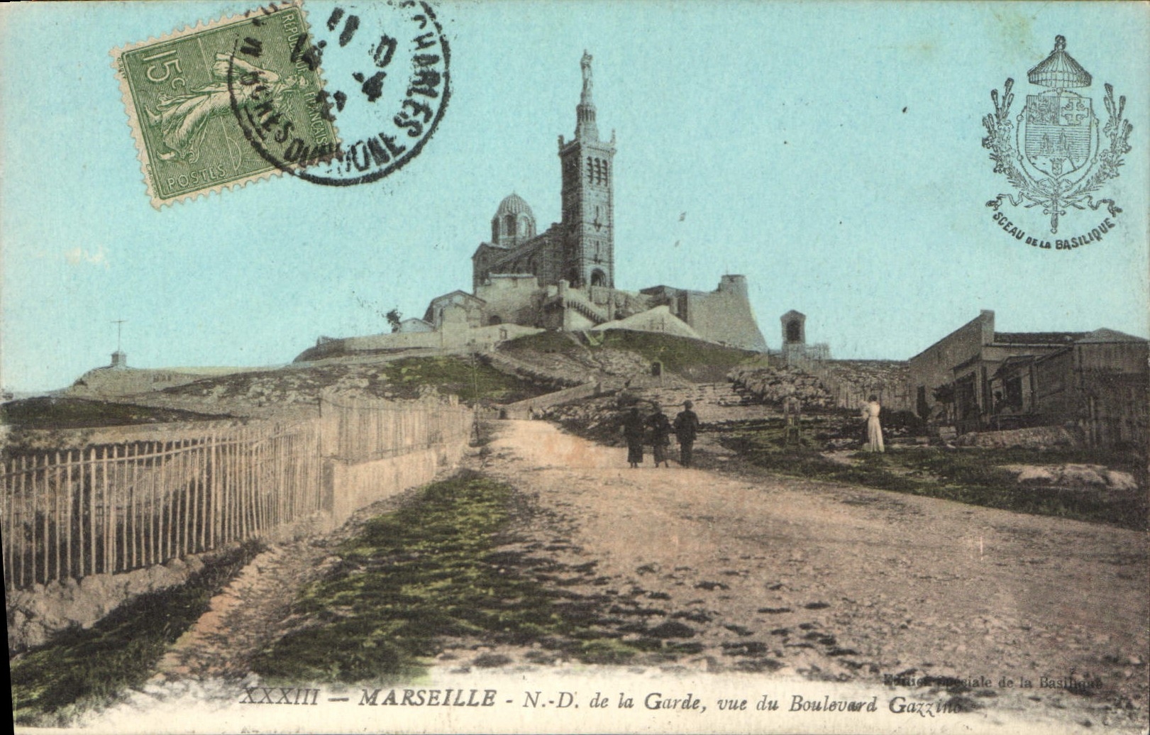 CPA Marseille Notre Dame de la Garde vue du Boulevard Gazzino 