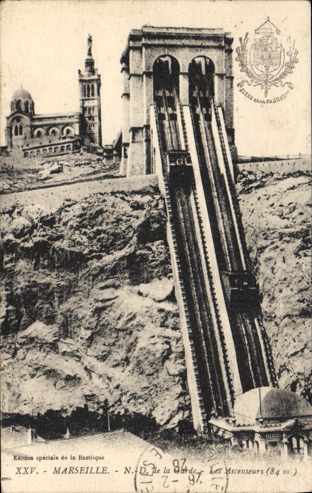 CPA Marseille Notre Dame de la Garde Les Ascenseurs 