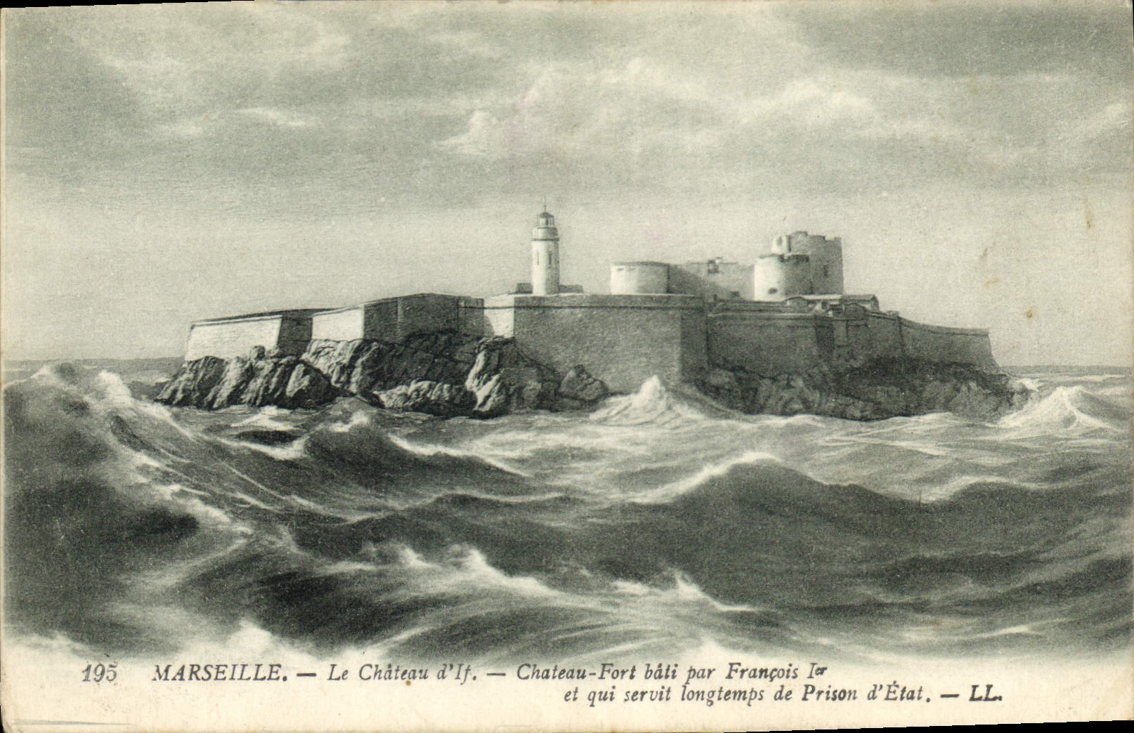 CPA Marseille Chateau d'If Chateau Fort Bati par Francois 1er et qui servit longtemps de Prison d'Et