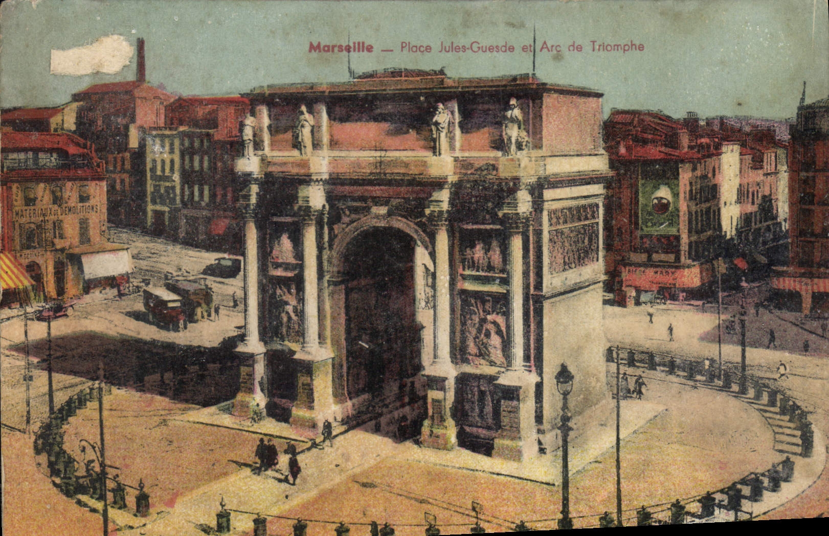 CPA Marseille Place Jules Guesde et Arc de Triomphe 